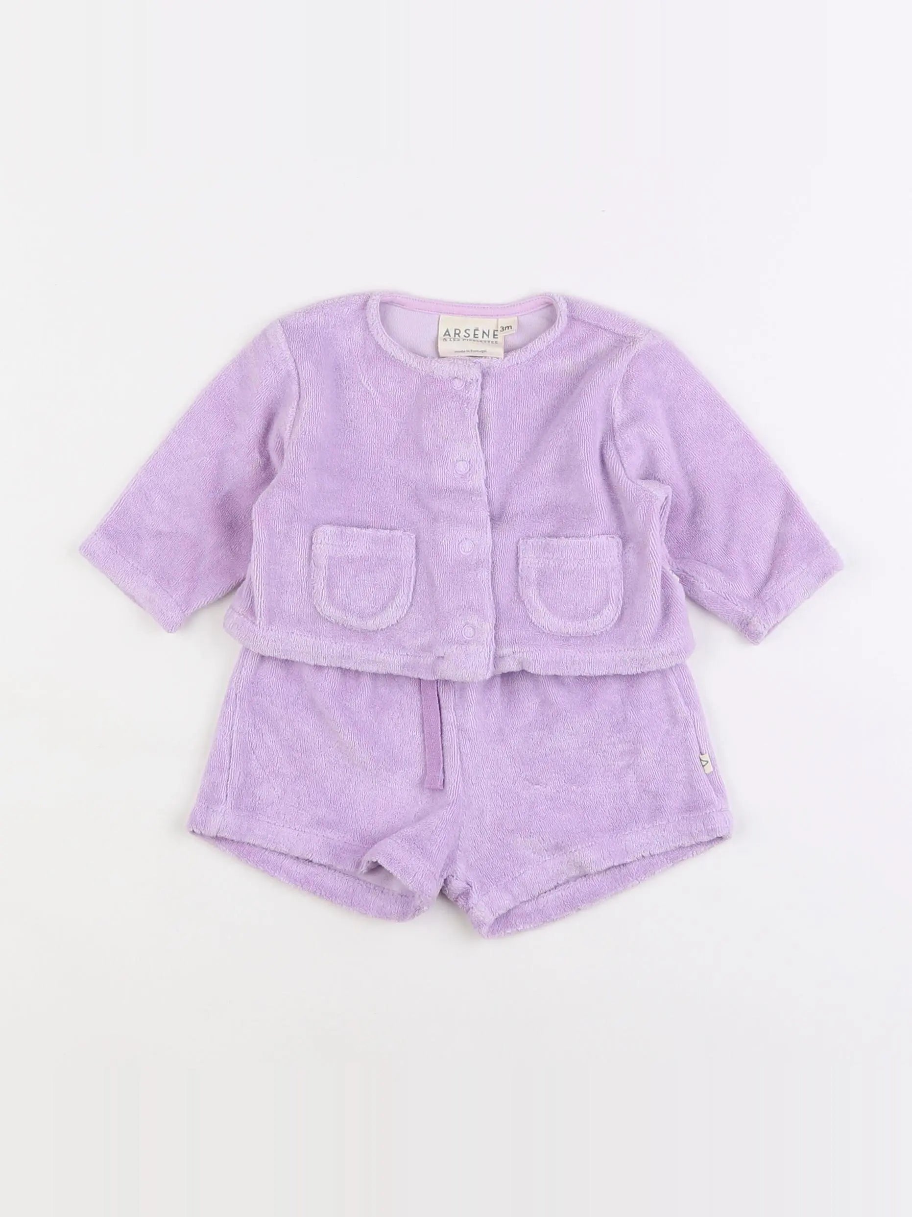 Arsène et les pipelettes - ensemble violet - 3 mois