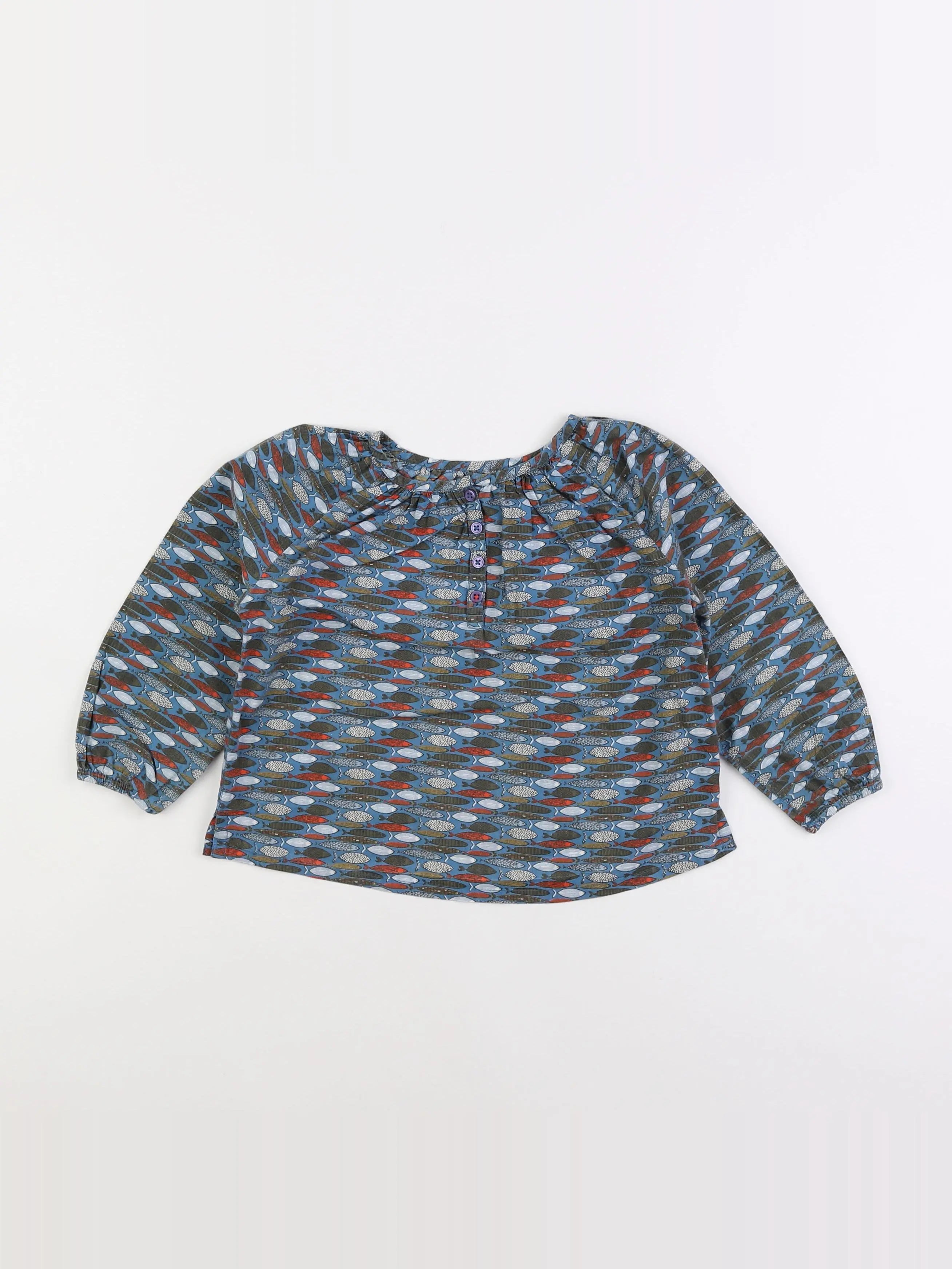 Monoprix - blouse bleu - 3 ans