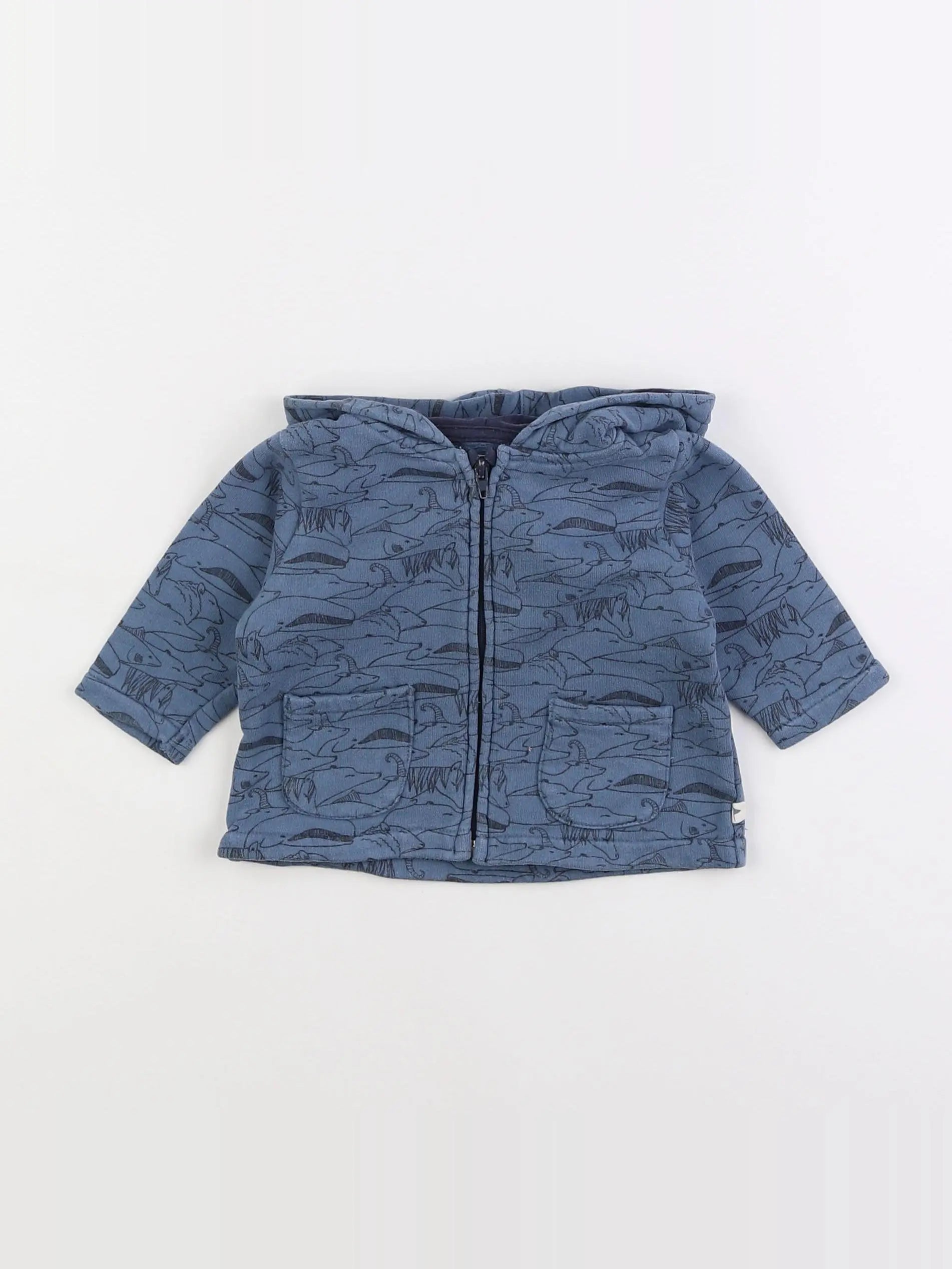 Arsène et les pipelettes - sweat bleu - 3 mois