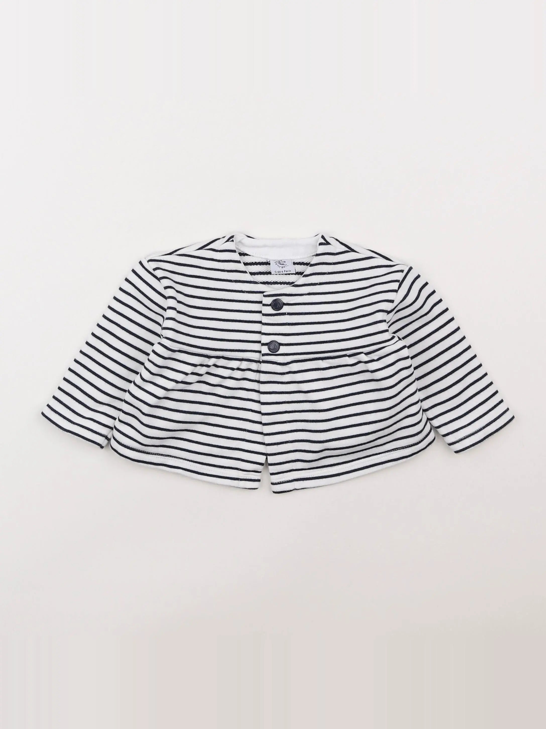 Petit Bateau - sweat bleu - 6 mois
