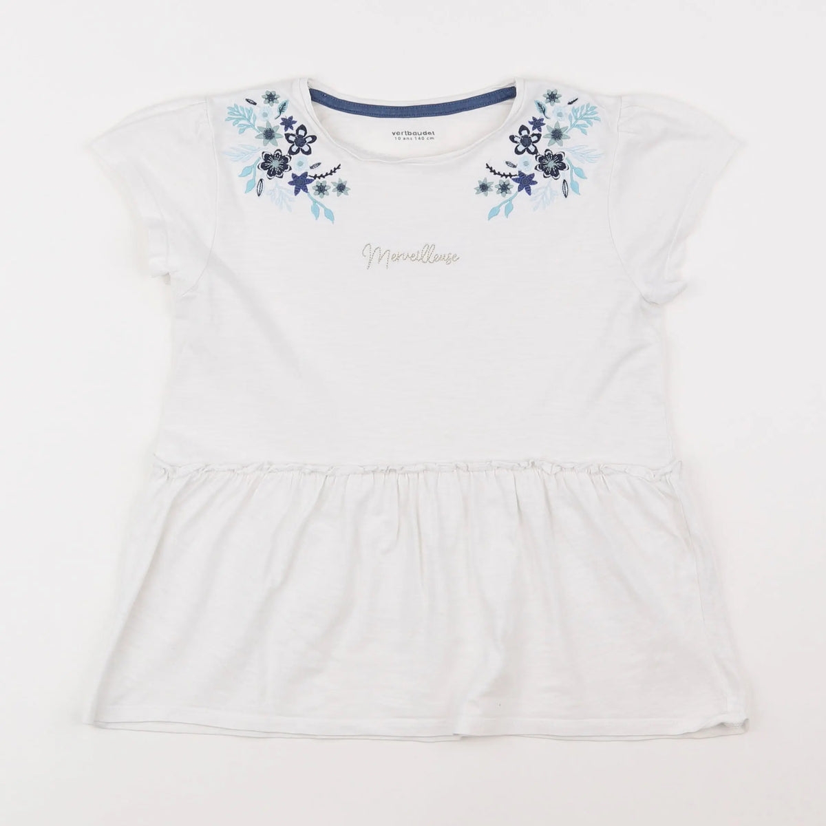 Vertbaudet - tee-shirt blanc - 10 ans