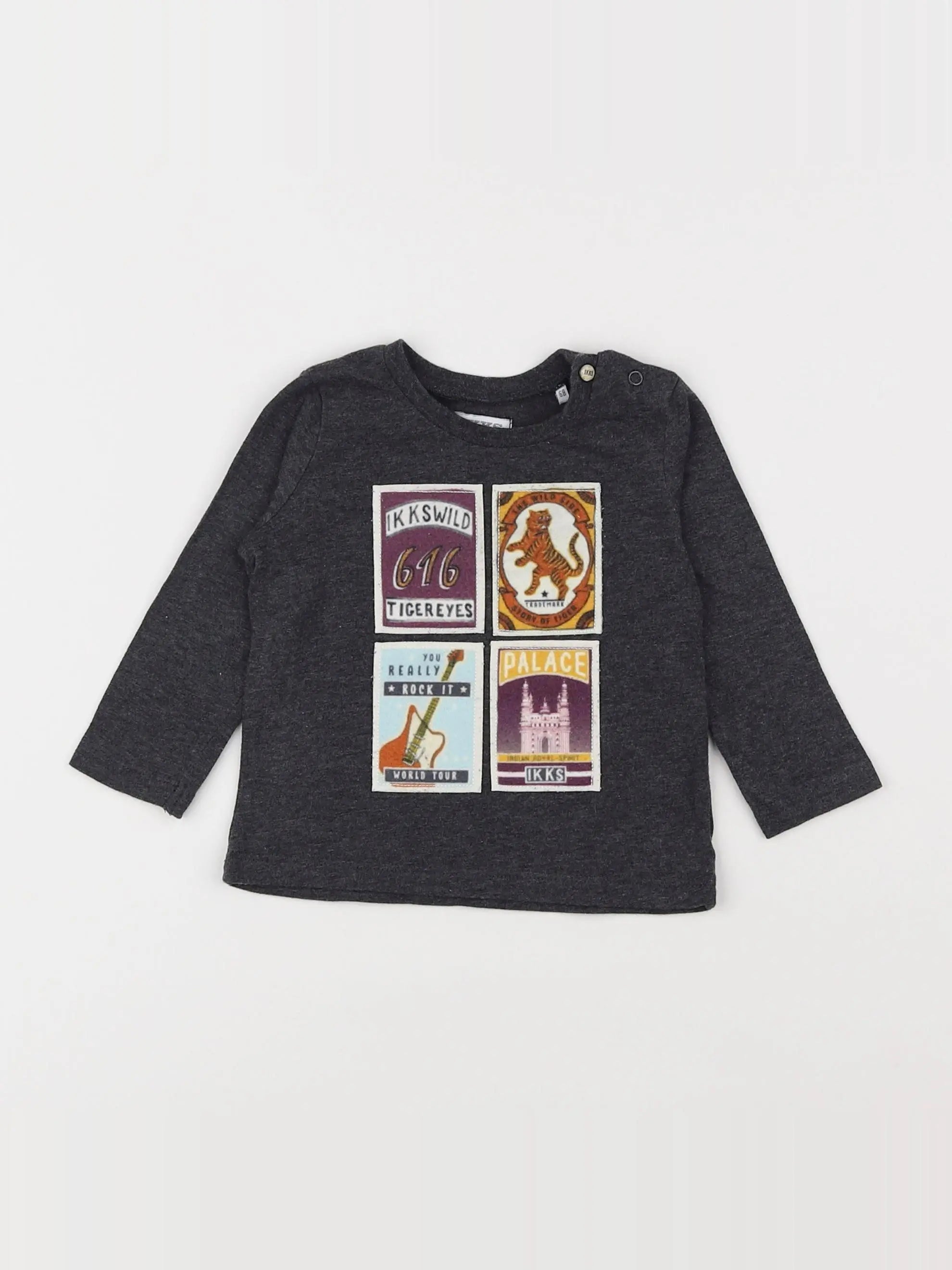 IKKS - tee-shirt gris - 6 mois