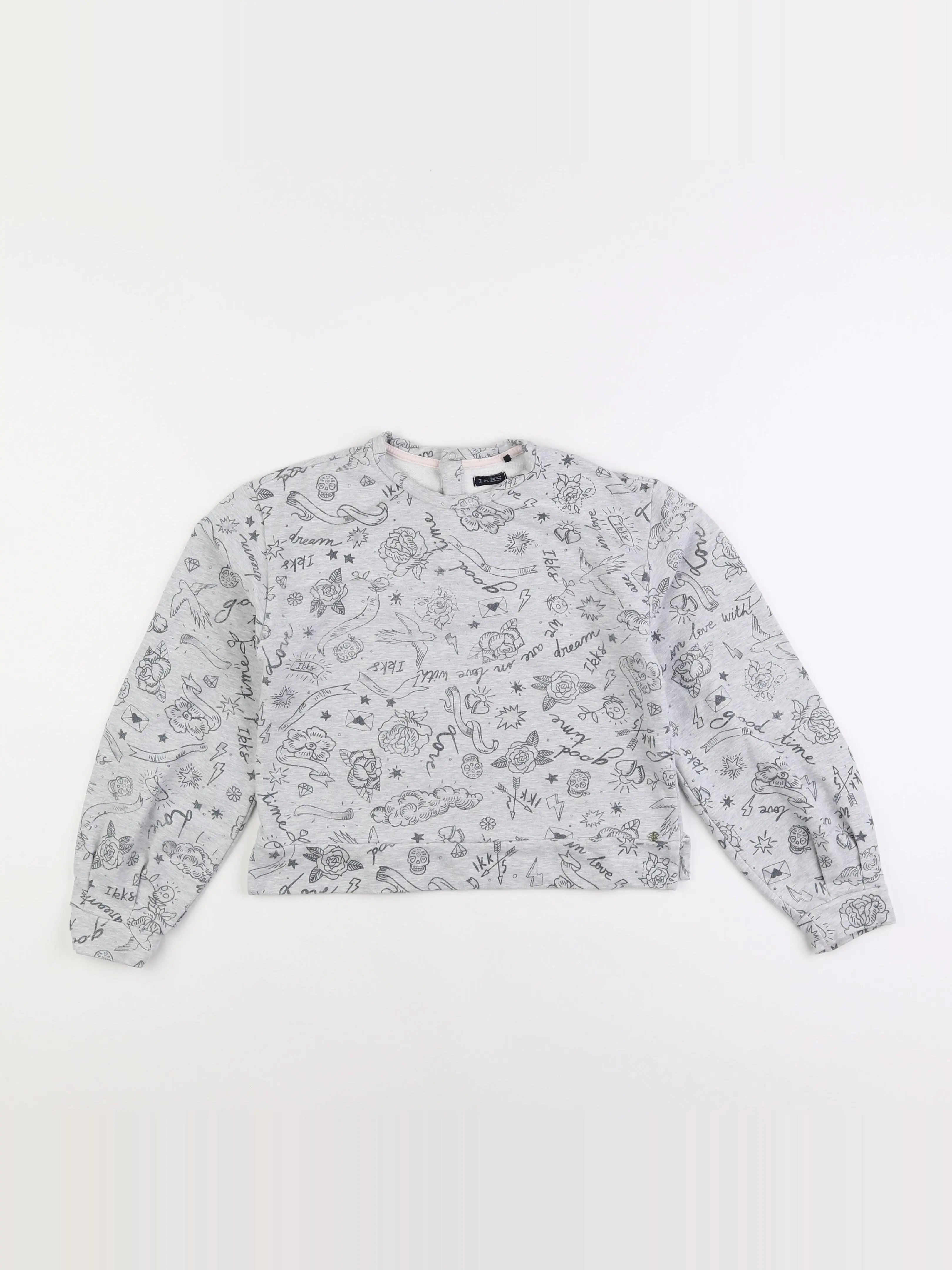 IKKS - sweat court gris - 12 ans