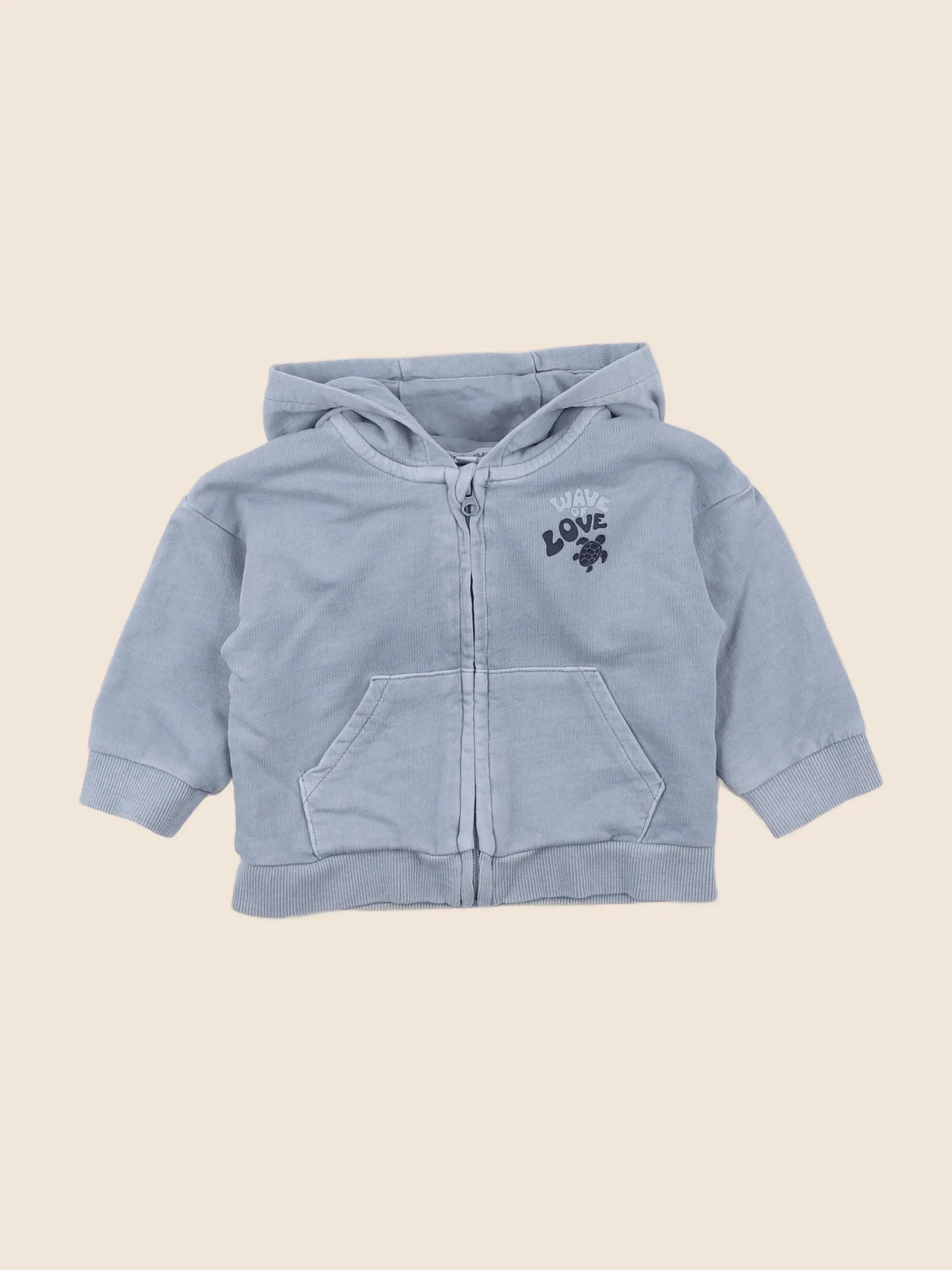 Vertbaudet - sweat bleu - 6 mois