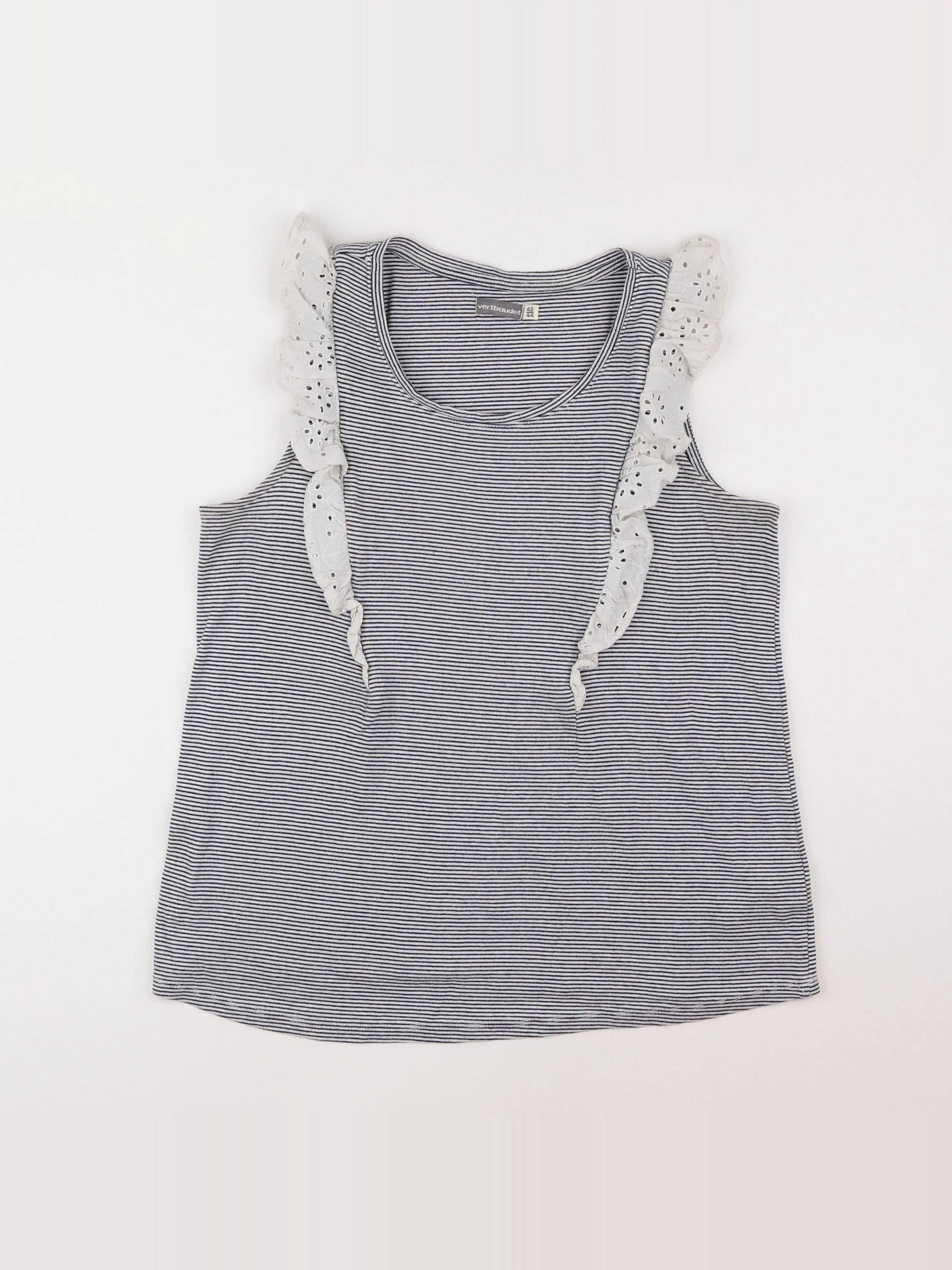 Vertbaudet - tee-shirt grossesse blanc, gris - 42 à 44