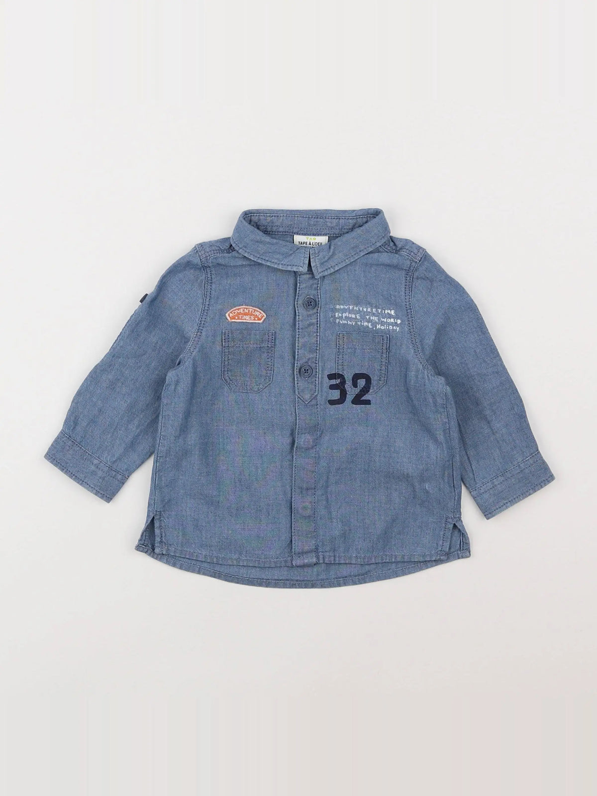 Tape à l'oeil - chemise bleu - 6 mois