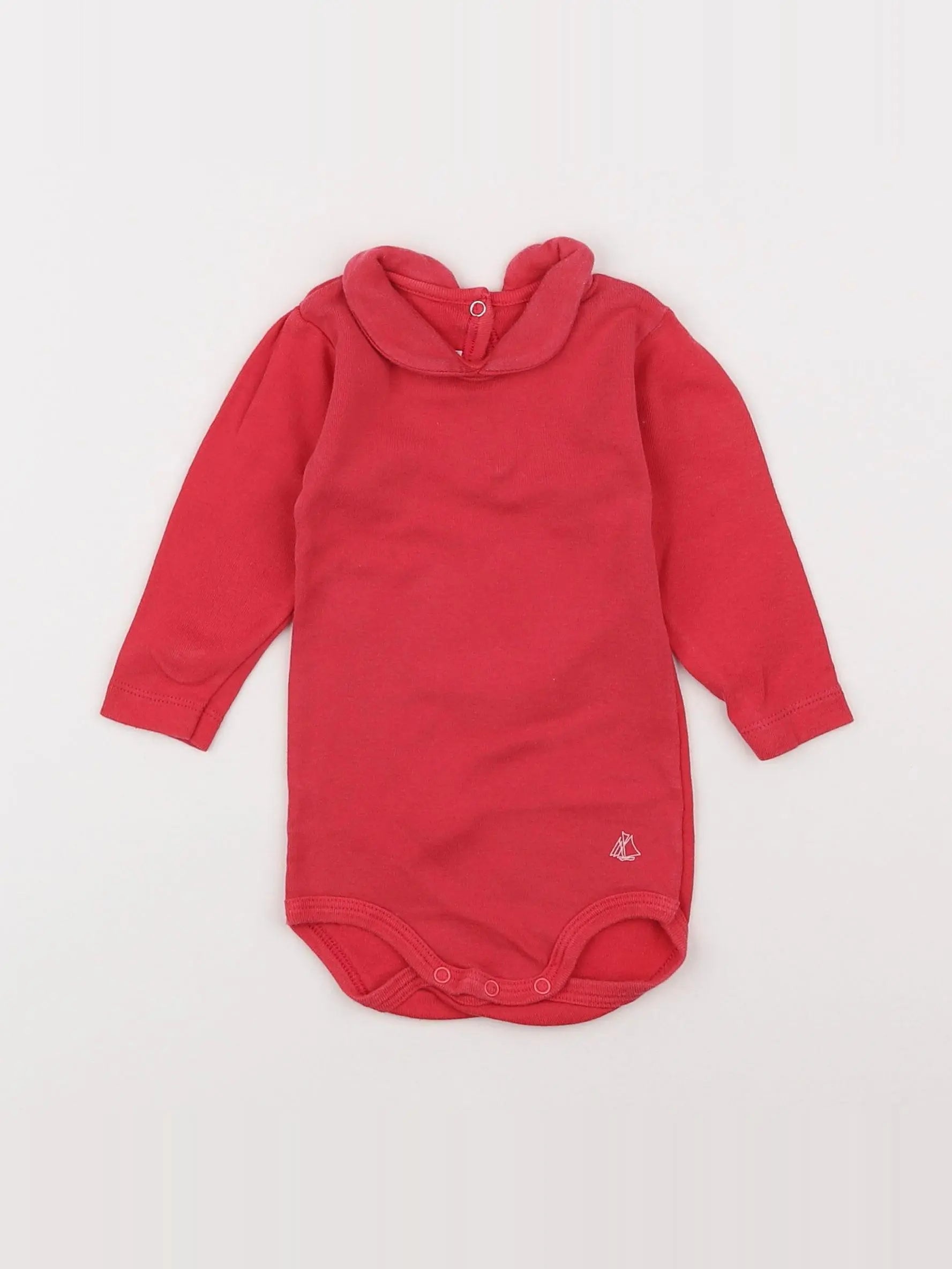Petit Bateau - body à col rose - 6 mois
