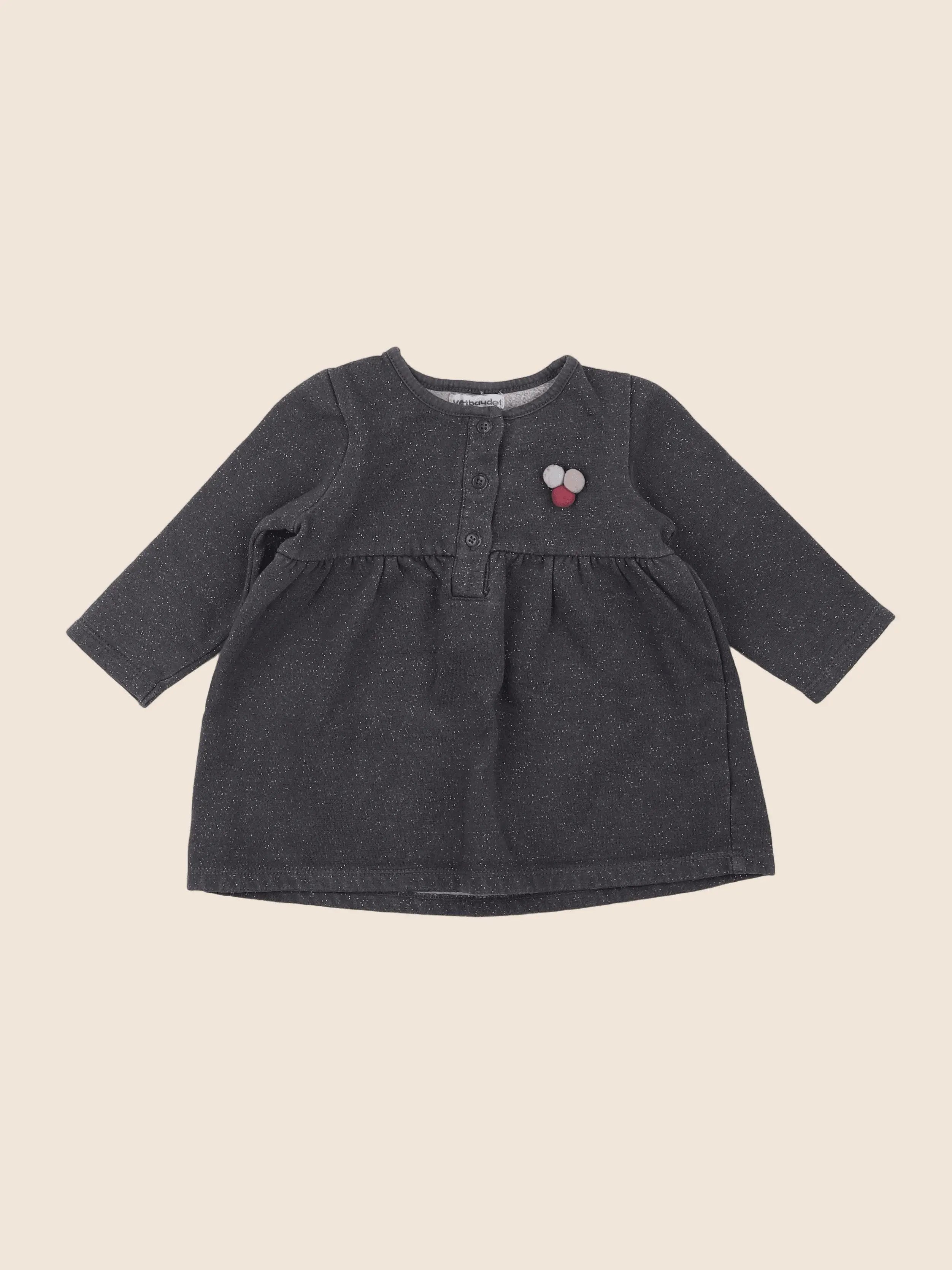 Vertbaudet - robe gris - 12 mois