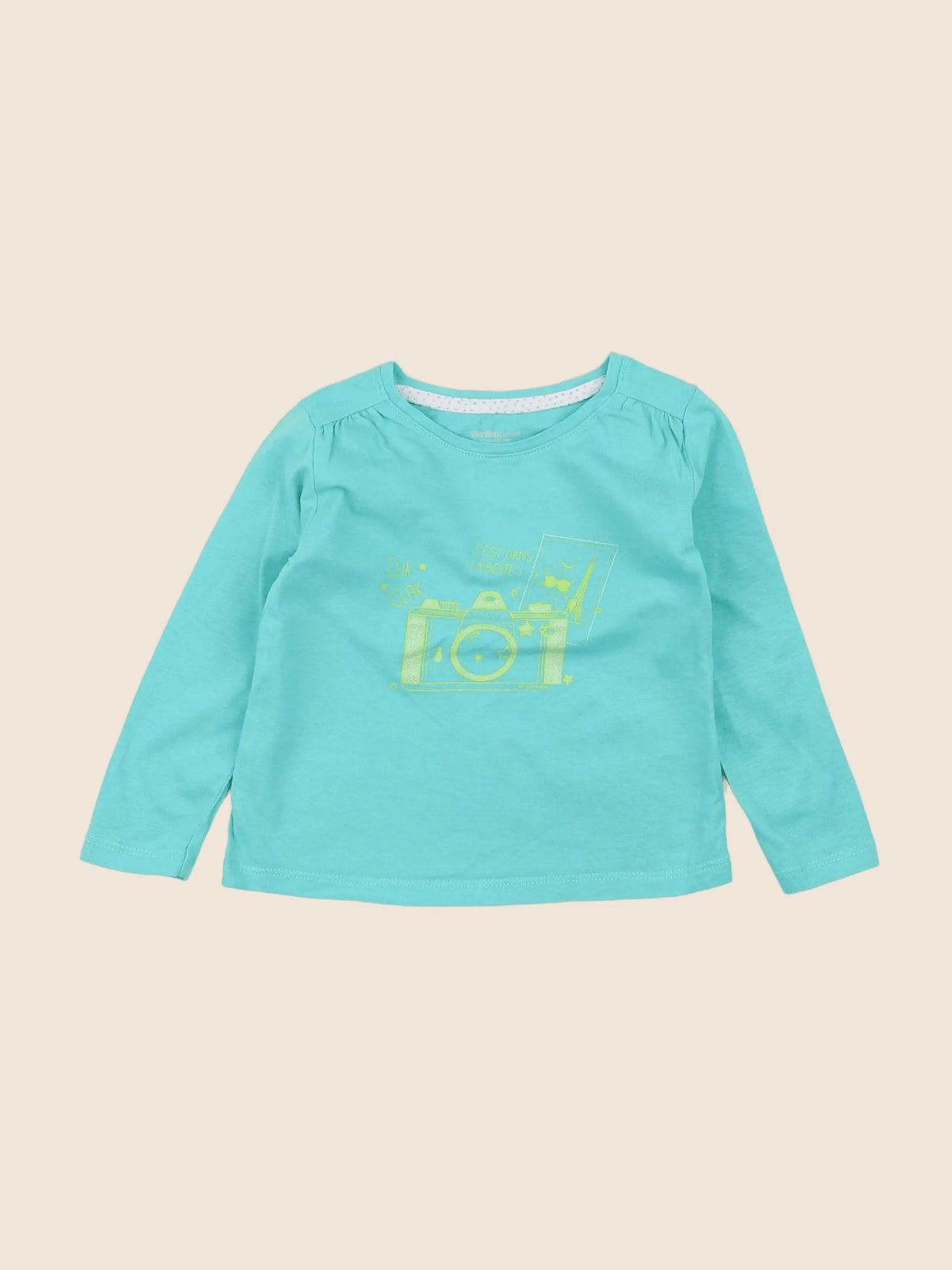 Vertbaudet - tee-shirt bleu - 2 ans