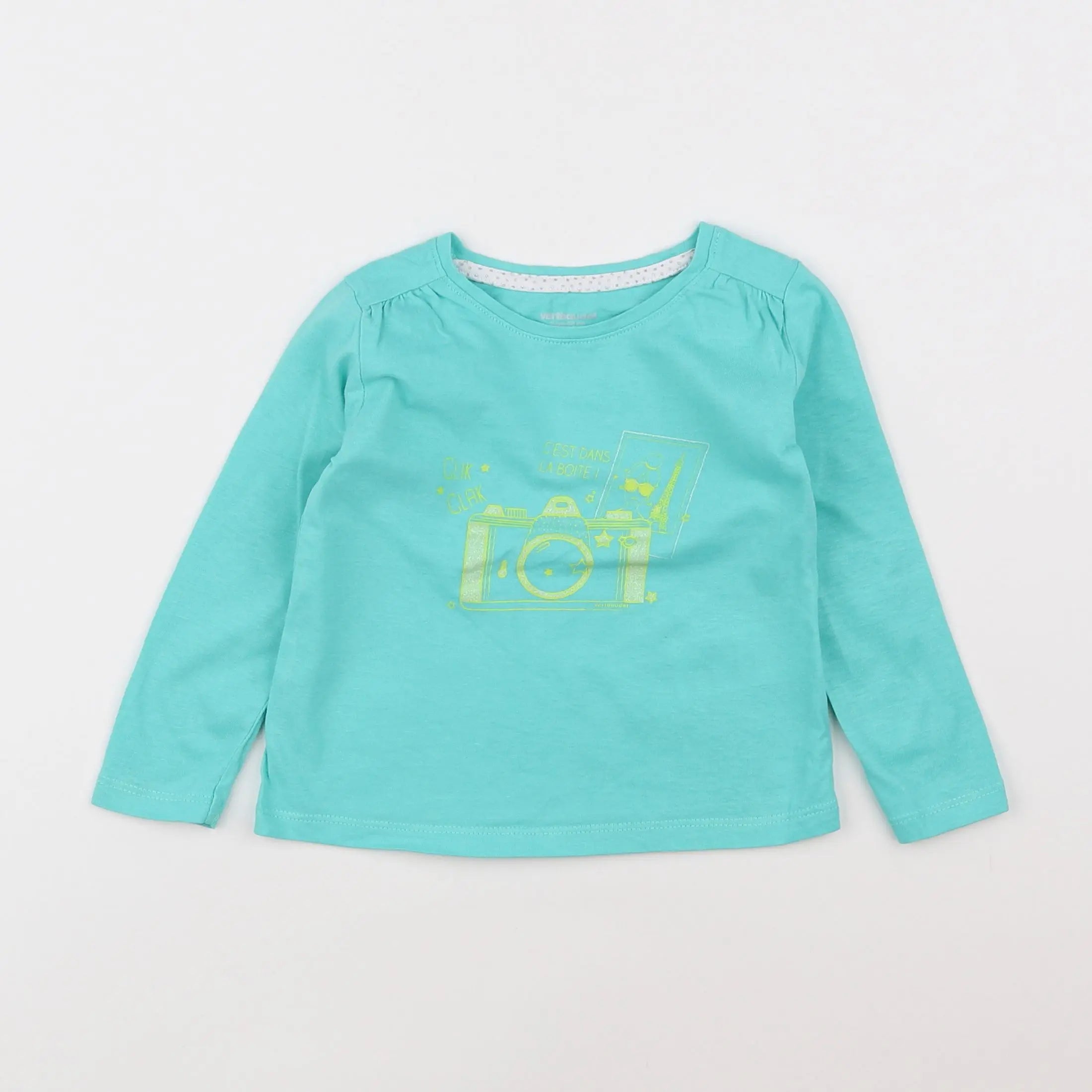 Vertbaudet - tee-shirt bleu - 2 ans