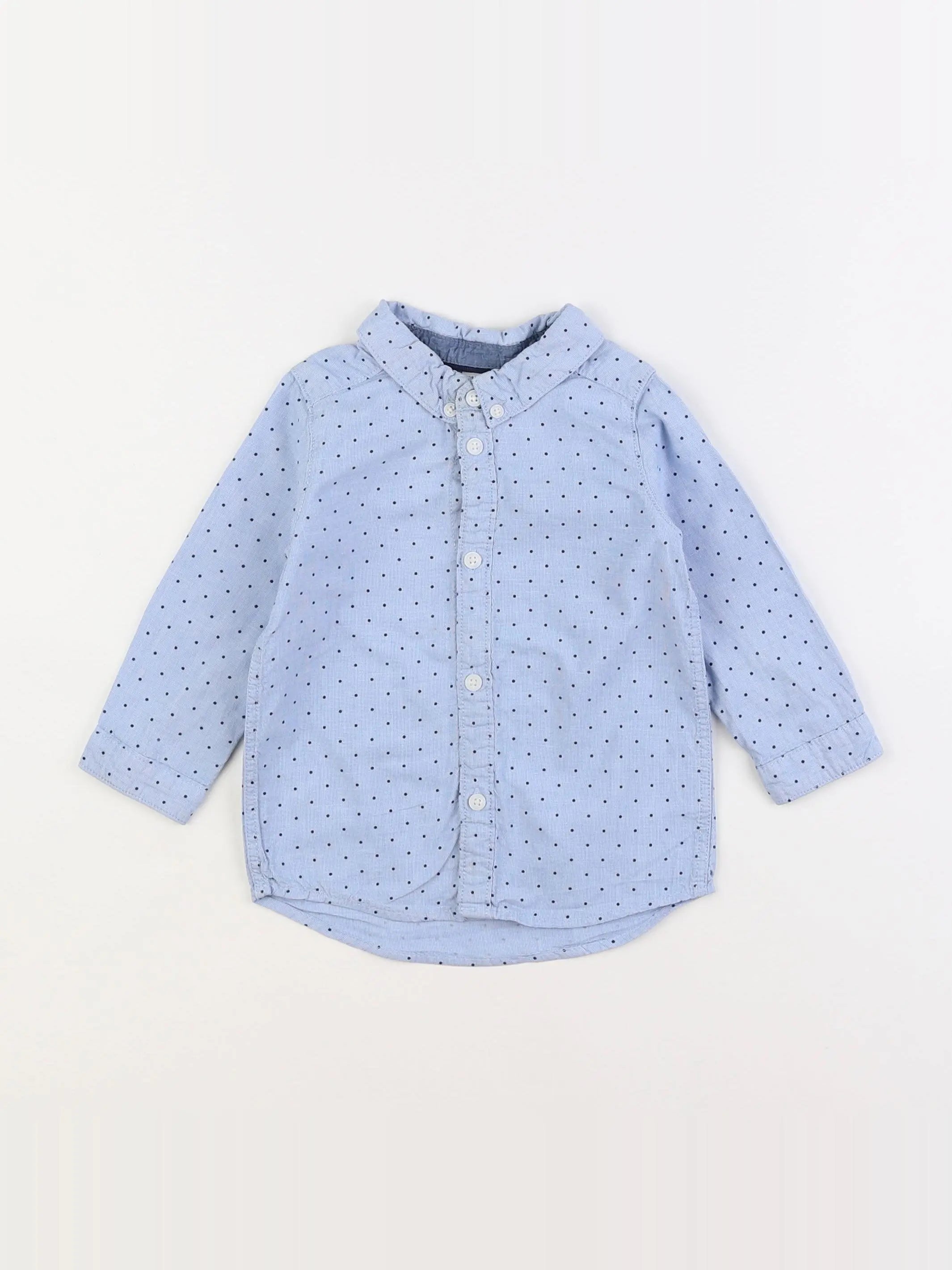 H&M - chemise bleu - 9/12 mois