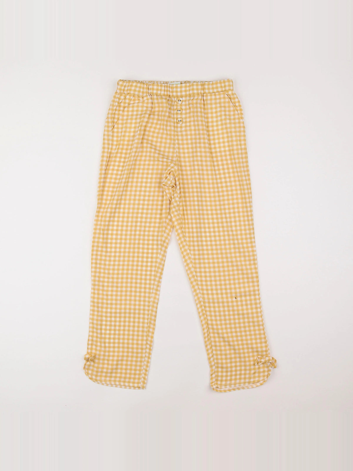 Vertbaudet - pantalon jaune, blanc - 12 ans