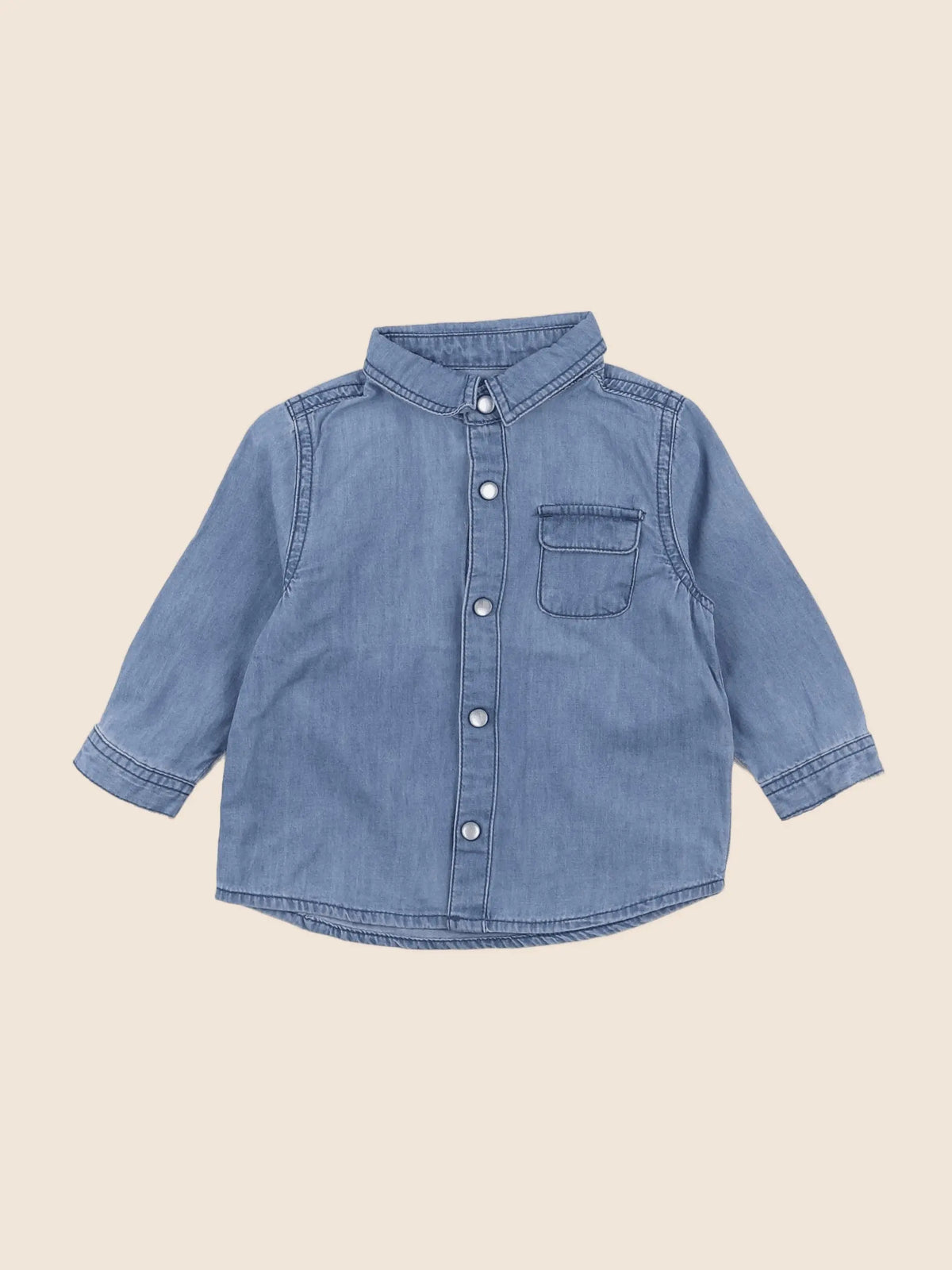 Vertbaudet - chemise bleu - 9 mois