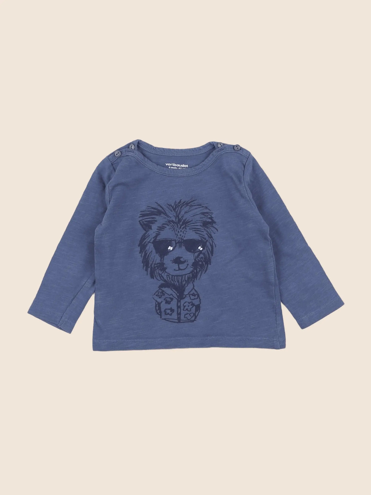 Vertbaudet - tee-shirt bleu - 6 mois
