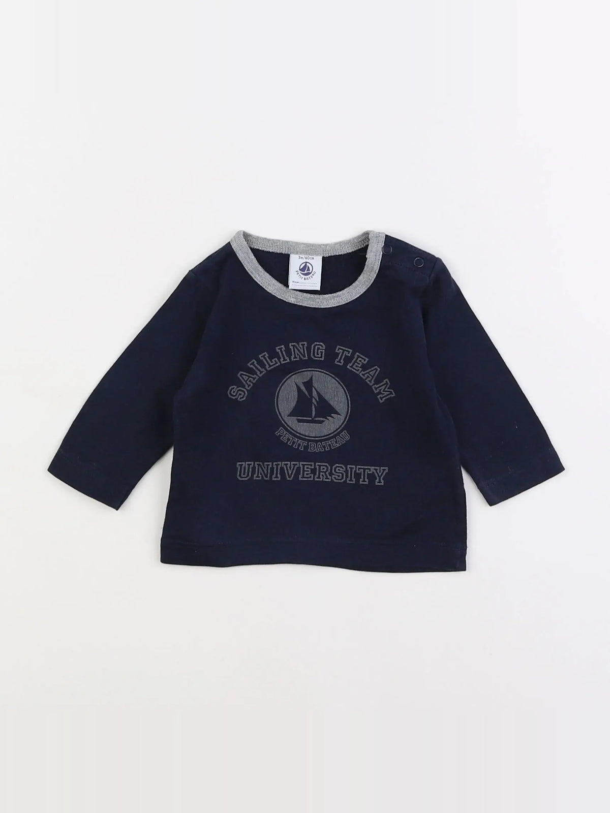 Petit Bateau - tee-shirt bleu - 3 mois