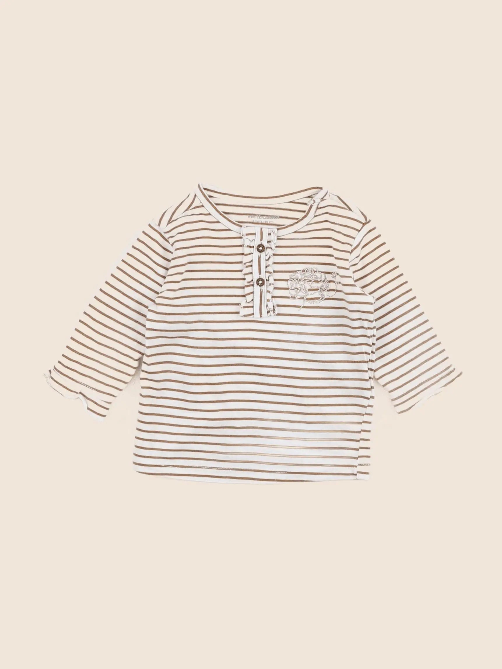 Vertbaudet - tee-shirt marron - 3 mois