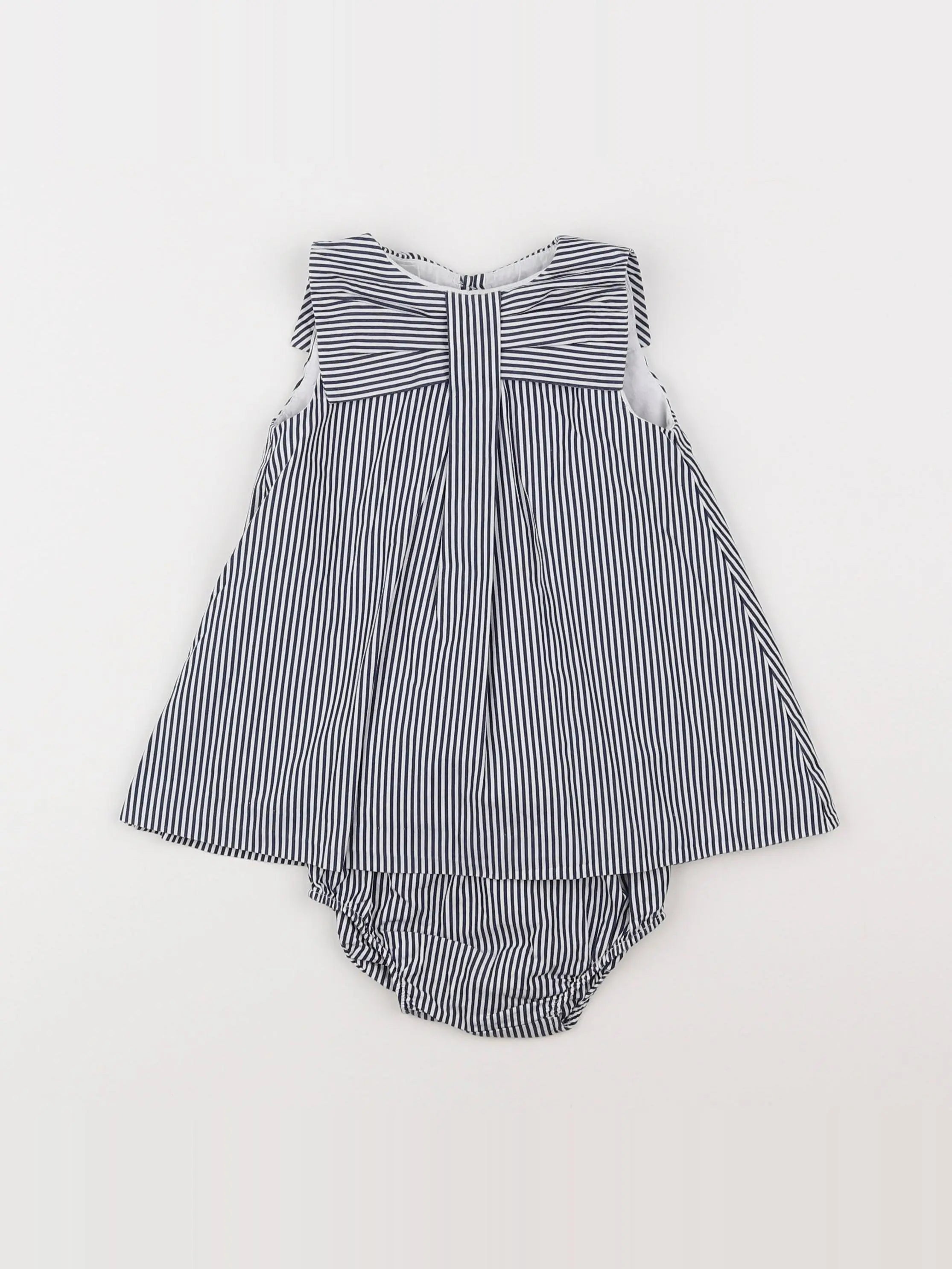 Jacadi - robe bleu, blanc - 12 mois