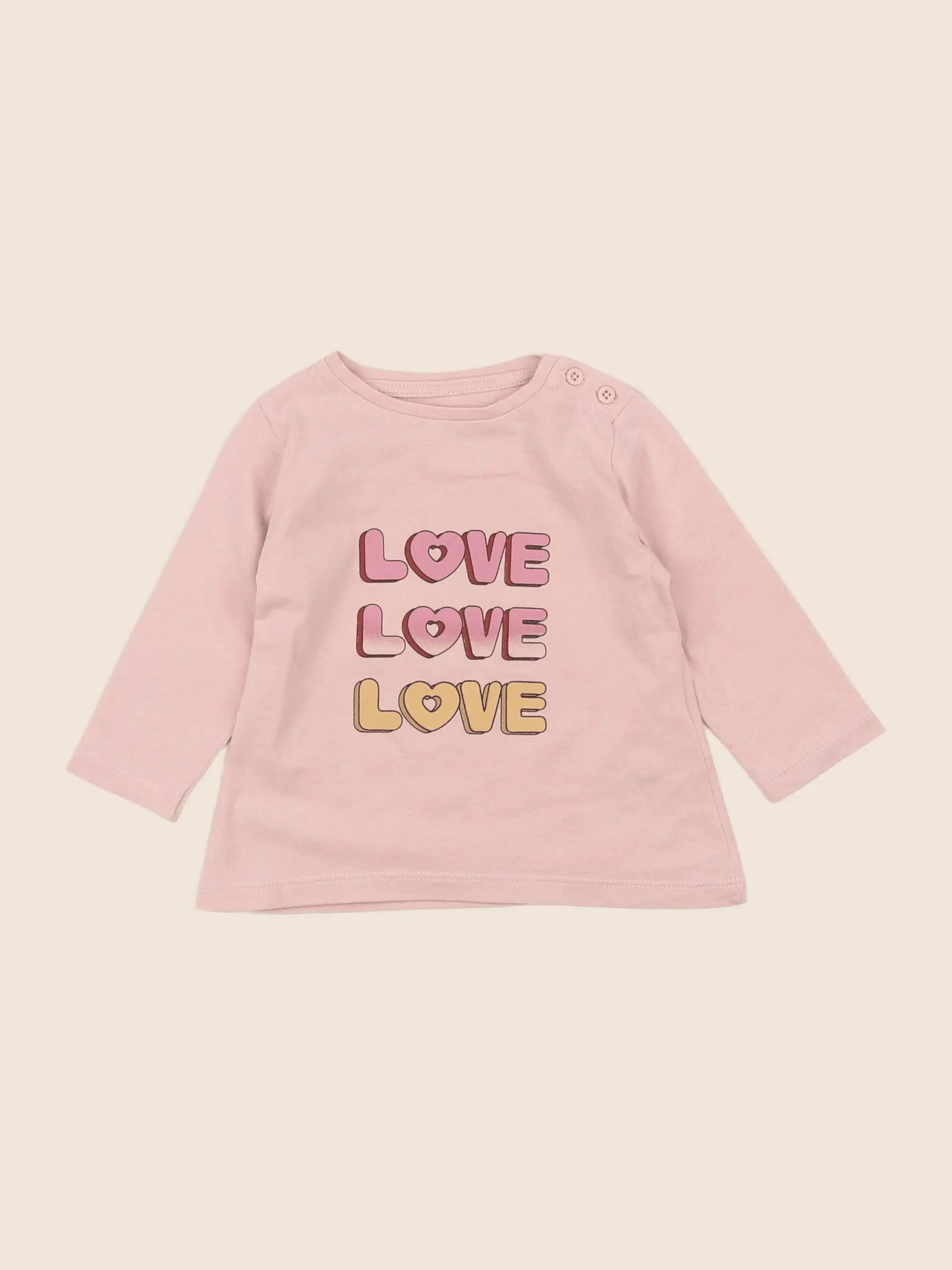 Vertbaudet - tee-shirt rose - 6 mois