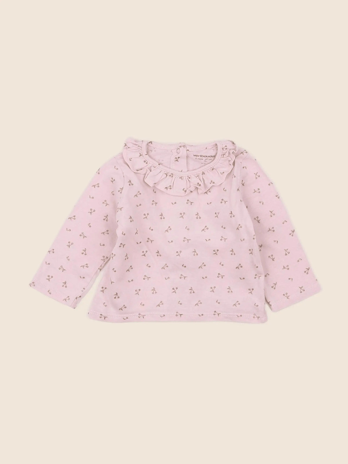 Vertbaudet - tee-shirt rose, or - 6 mois