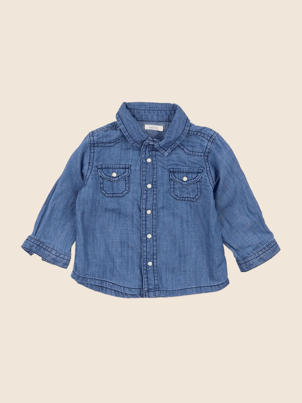 Boutchou - chemise bleu - 9 mois