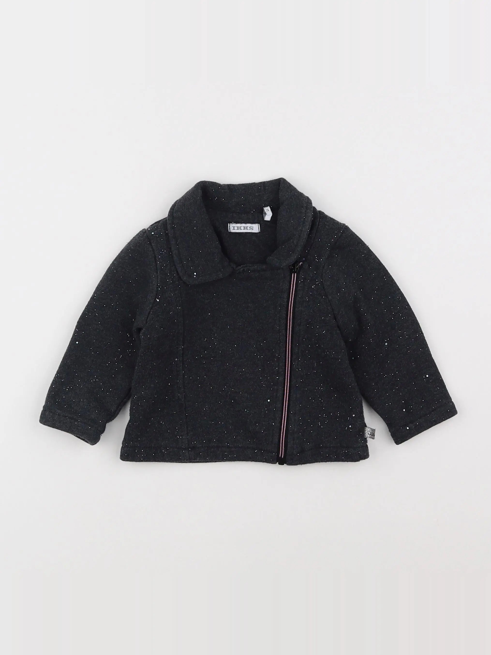 IKKS - veste imprimé au dos gris - 12 mois