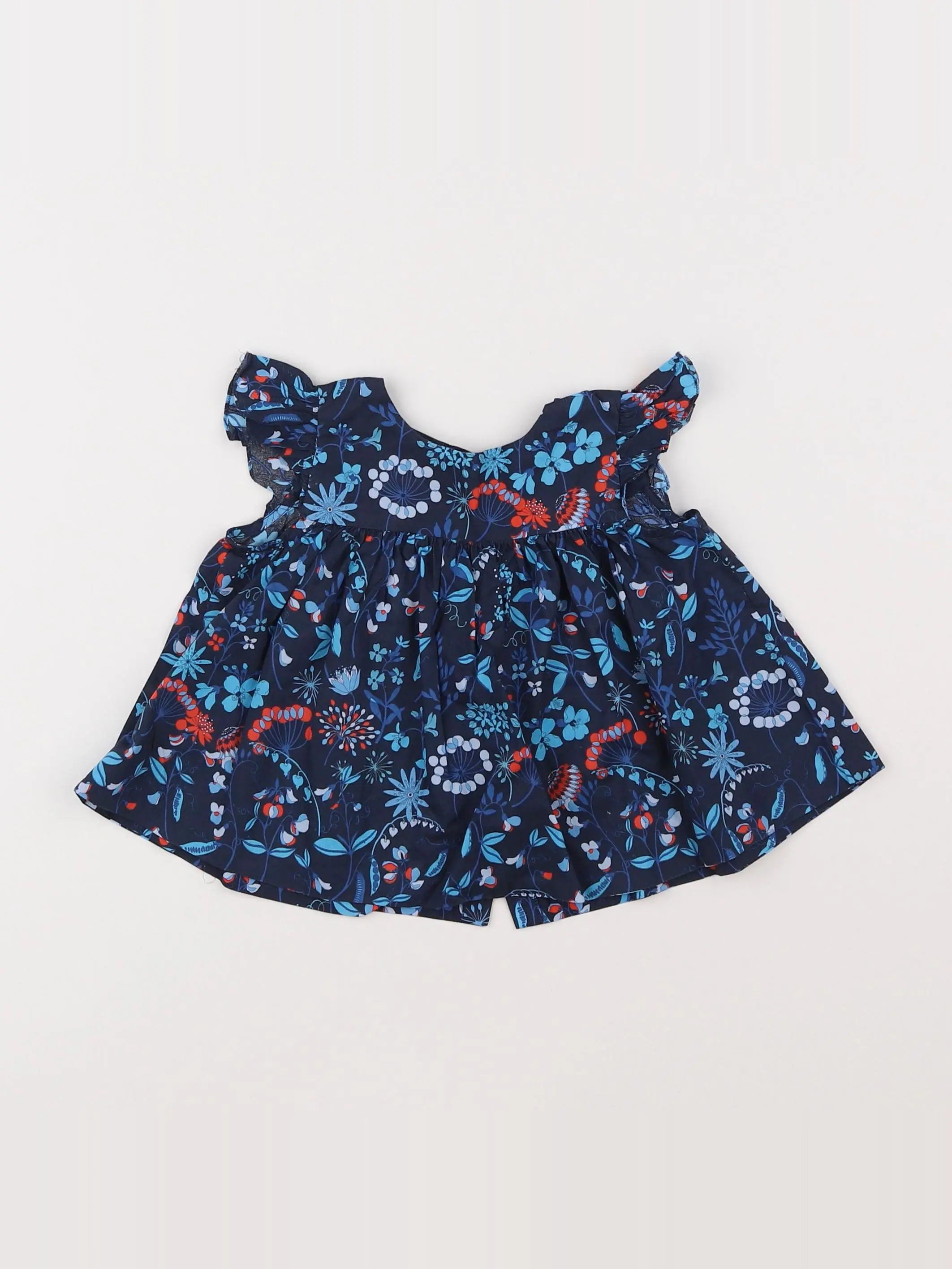 Jacadi - blouse liberty bleu - 12 mois