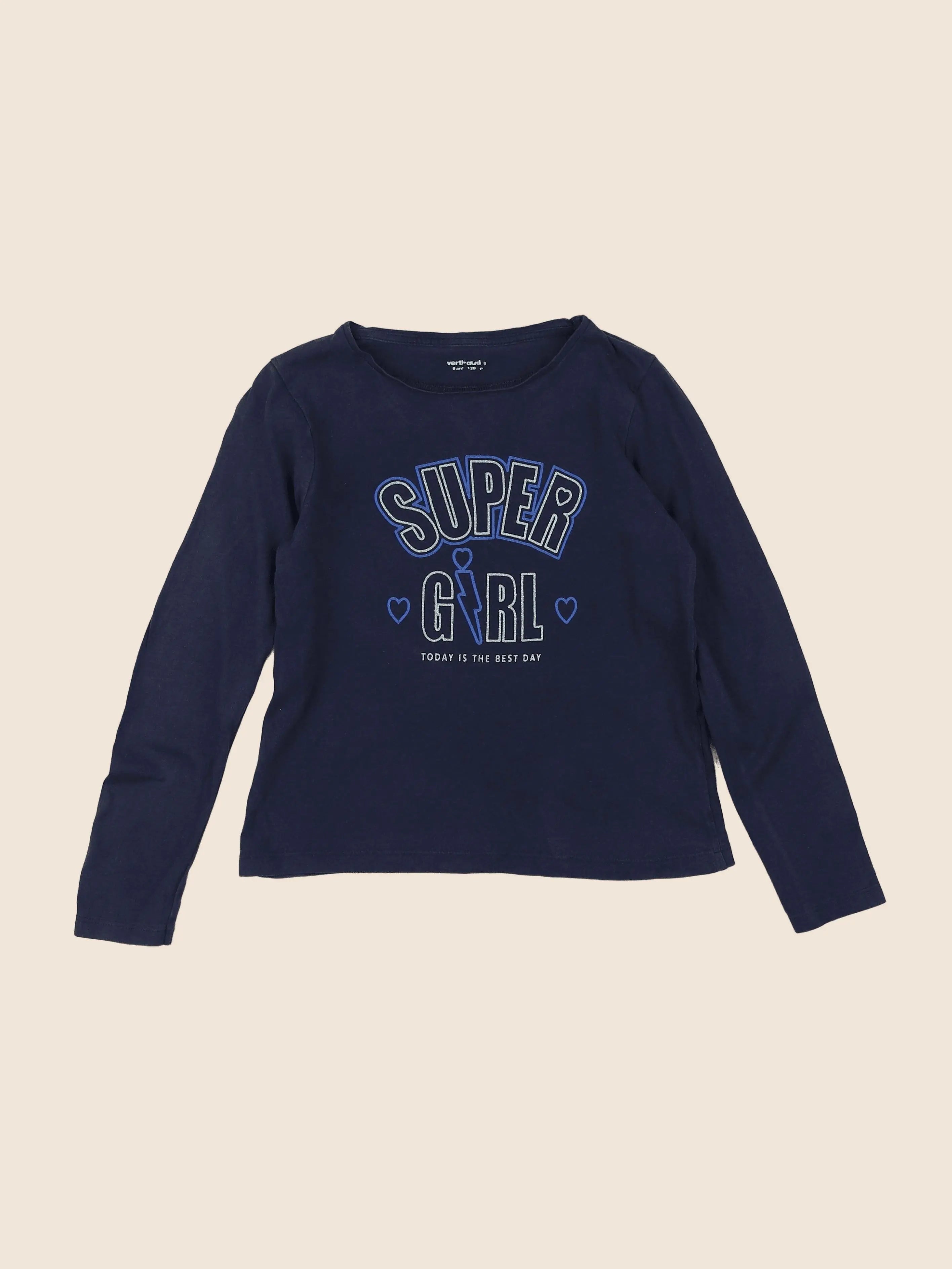 Vertbaudet - tee-shirt bleu - 8 ans
