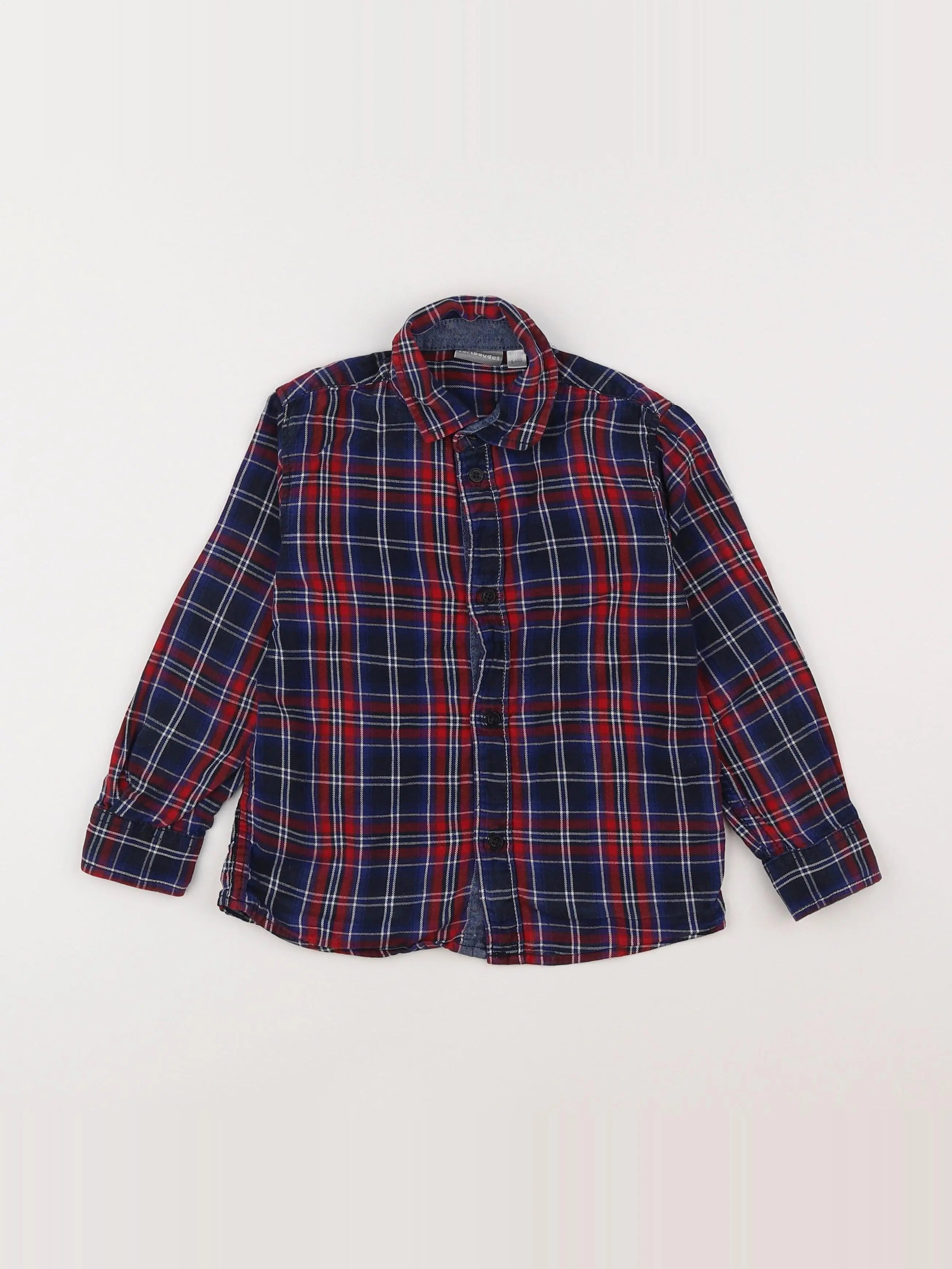 Vertbaudet - chemise bleu, rouge - 5 ans