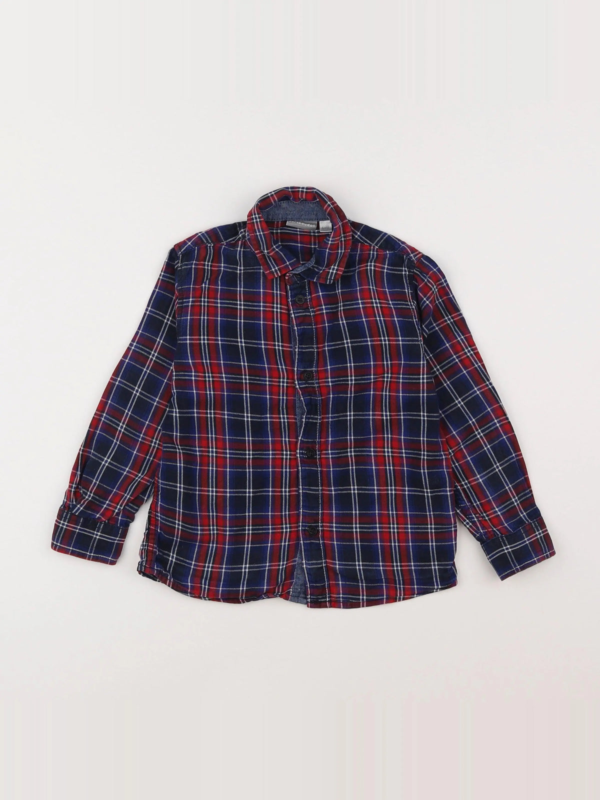 Vertbaudet - chemise bleu, rouge - 5 ans