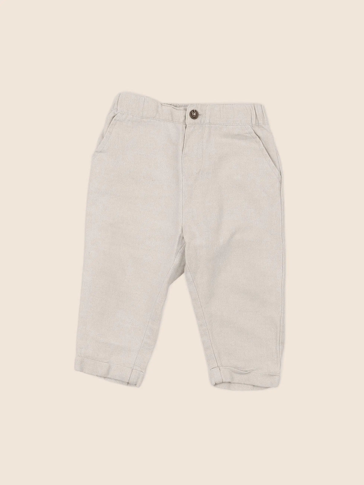Vertbaudet - pantalon beige - 12 mois