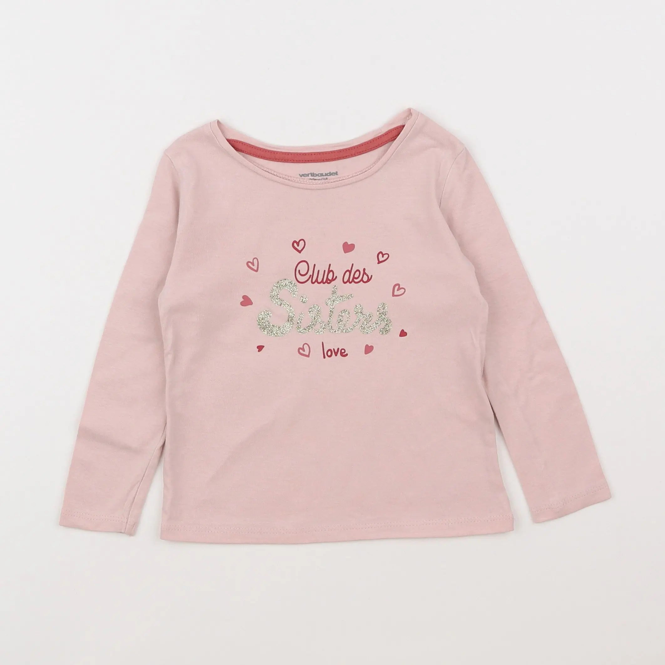 Vertbaudet - tee-shirt rose - 2 ans