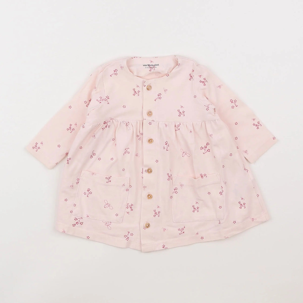 Vertbaudet - robe rose - 3 mois