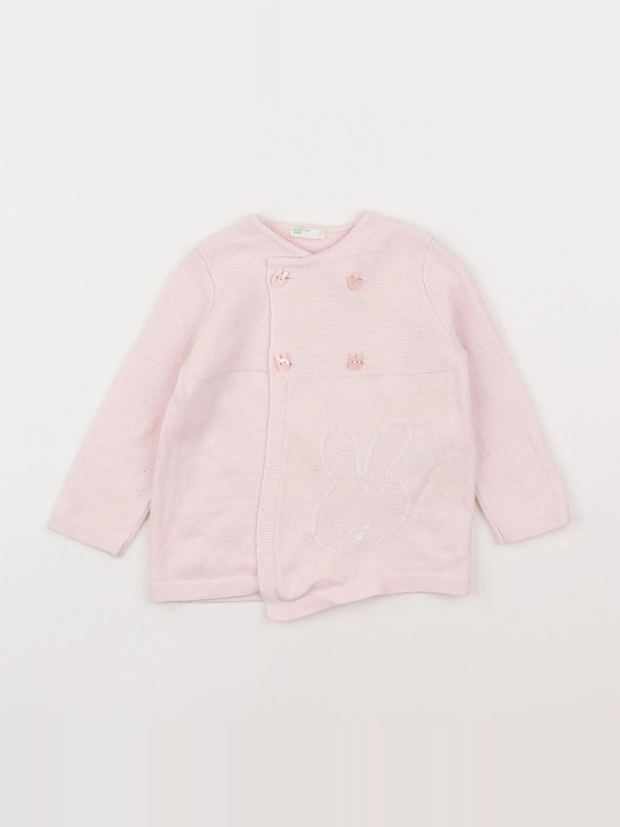 Benetton - gilet rose - 9/12 mois