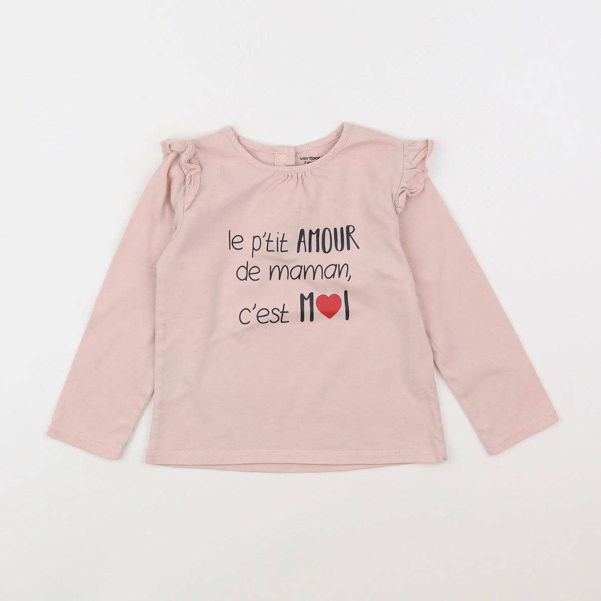 Vertbaudet - tee-shirt rose - 2 ans