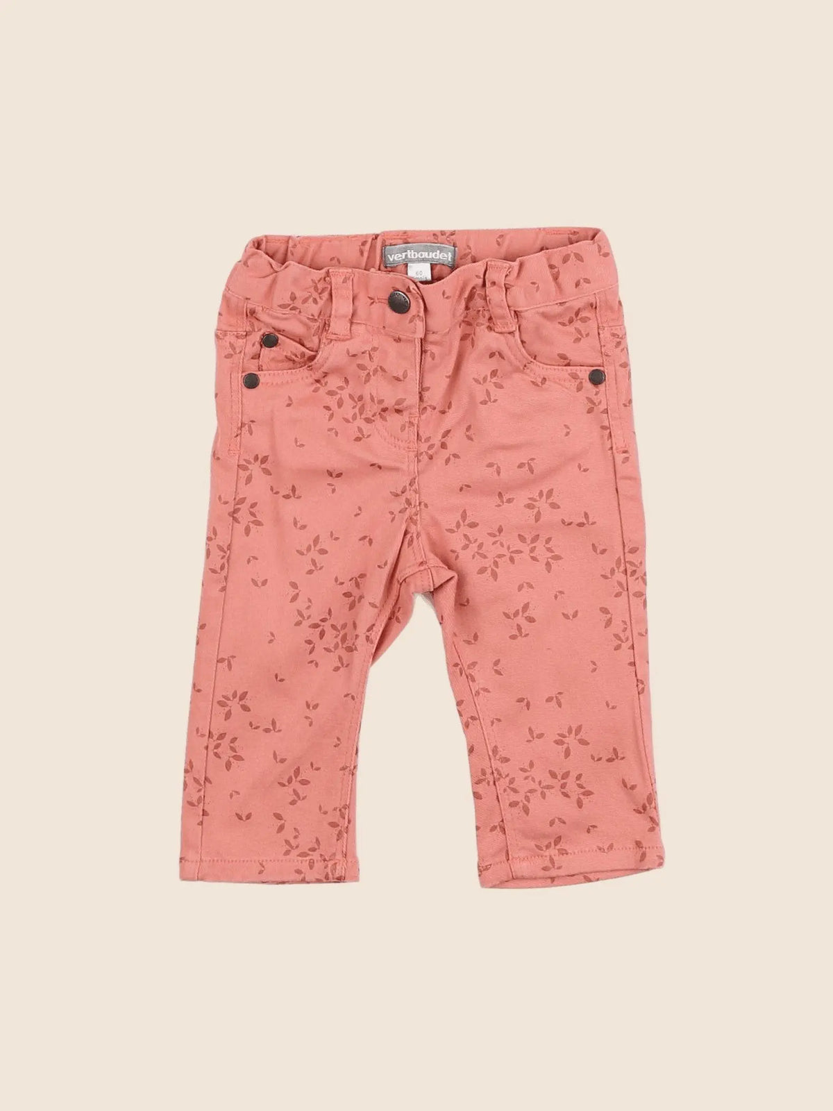 Vertbaudet - pantalon orange - 3 mois