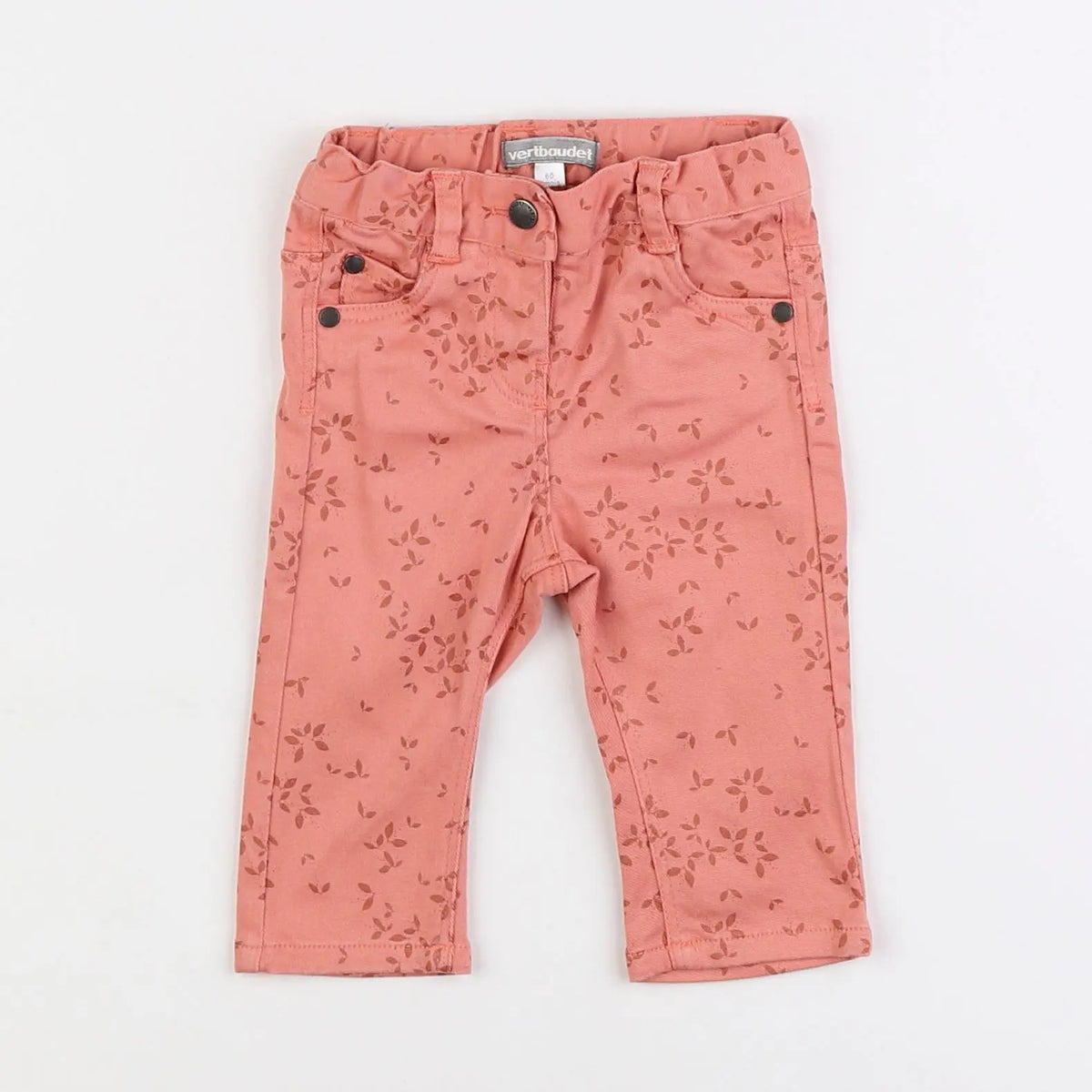 Vertbaudet - pantalon orange - 3 mois
