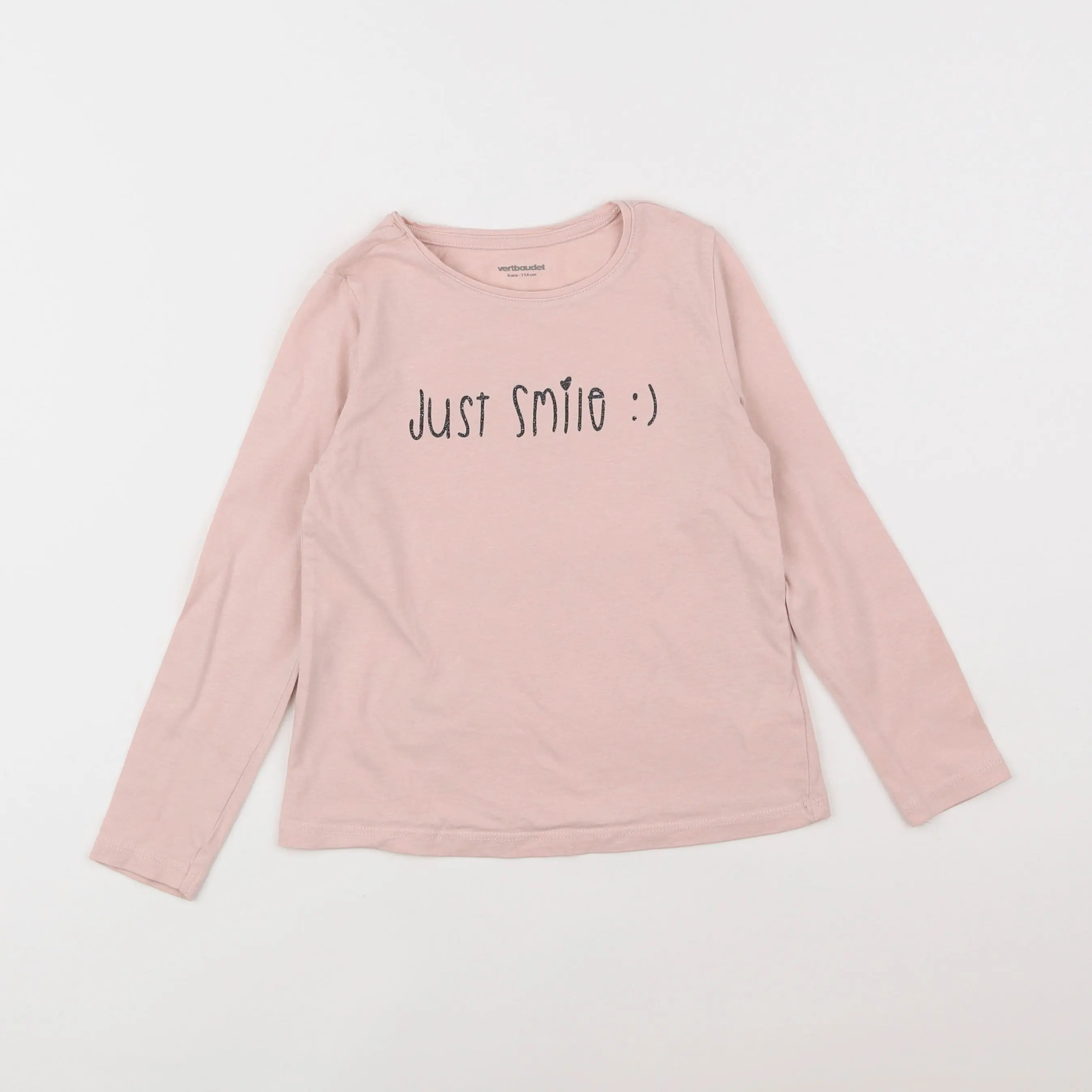 Vertbaudet - tee-shirt rose - 6 ans