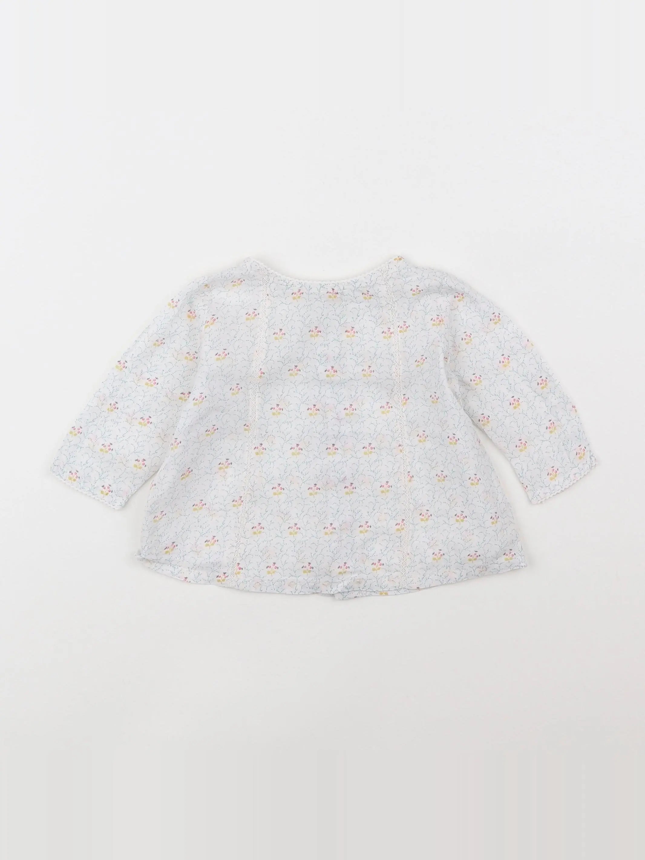 Boutchou - blouse beige, vert - 6 mois