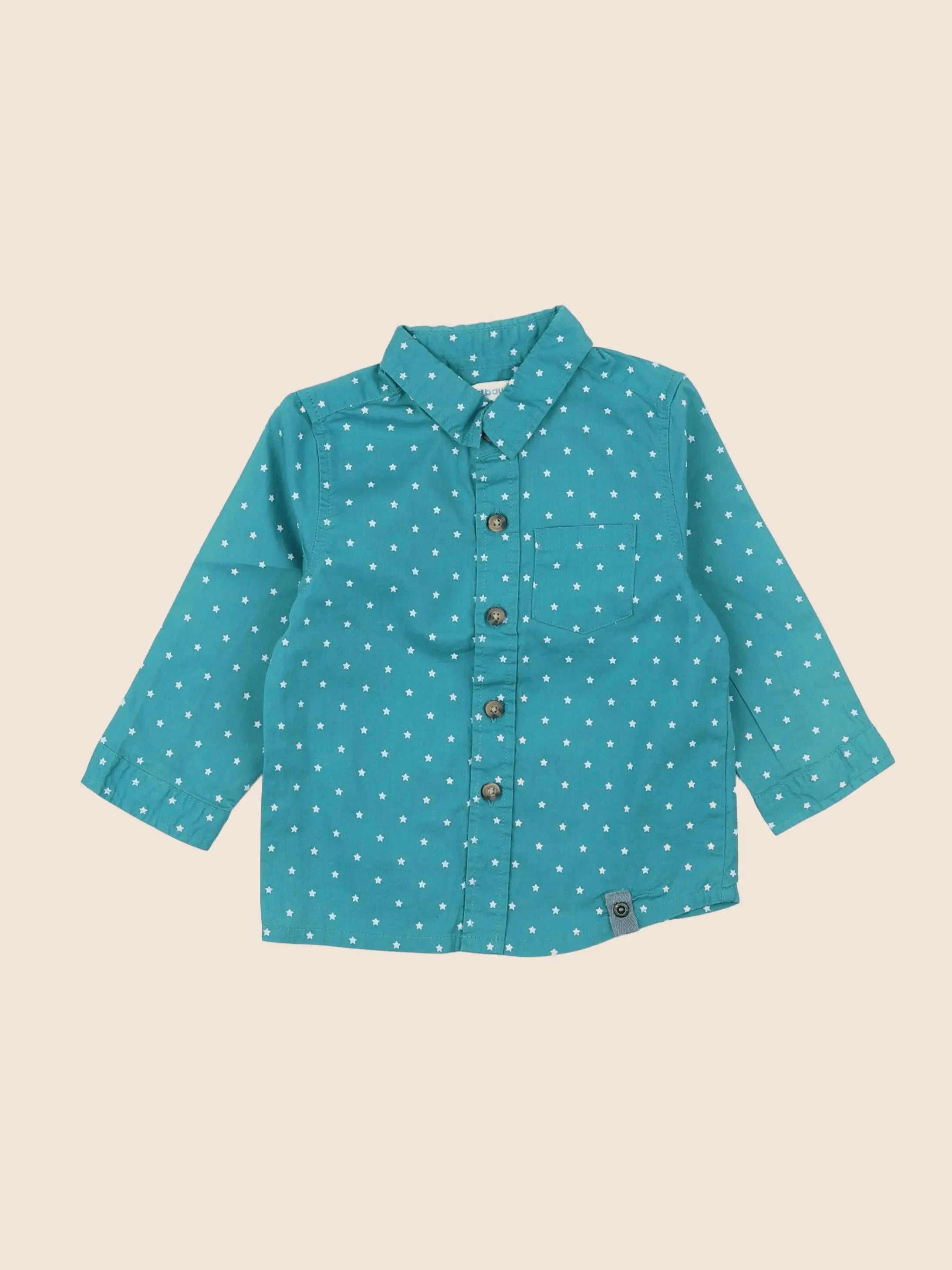Vertbaudet - chemise bleu - 12 mois