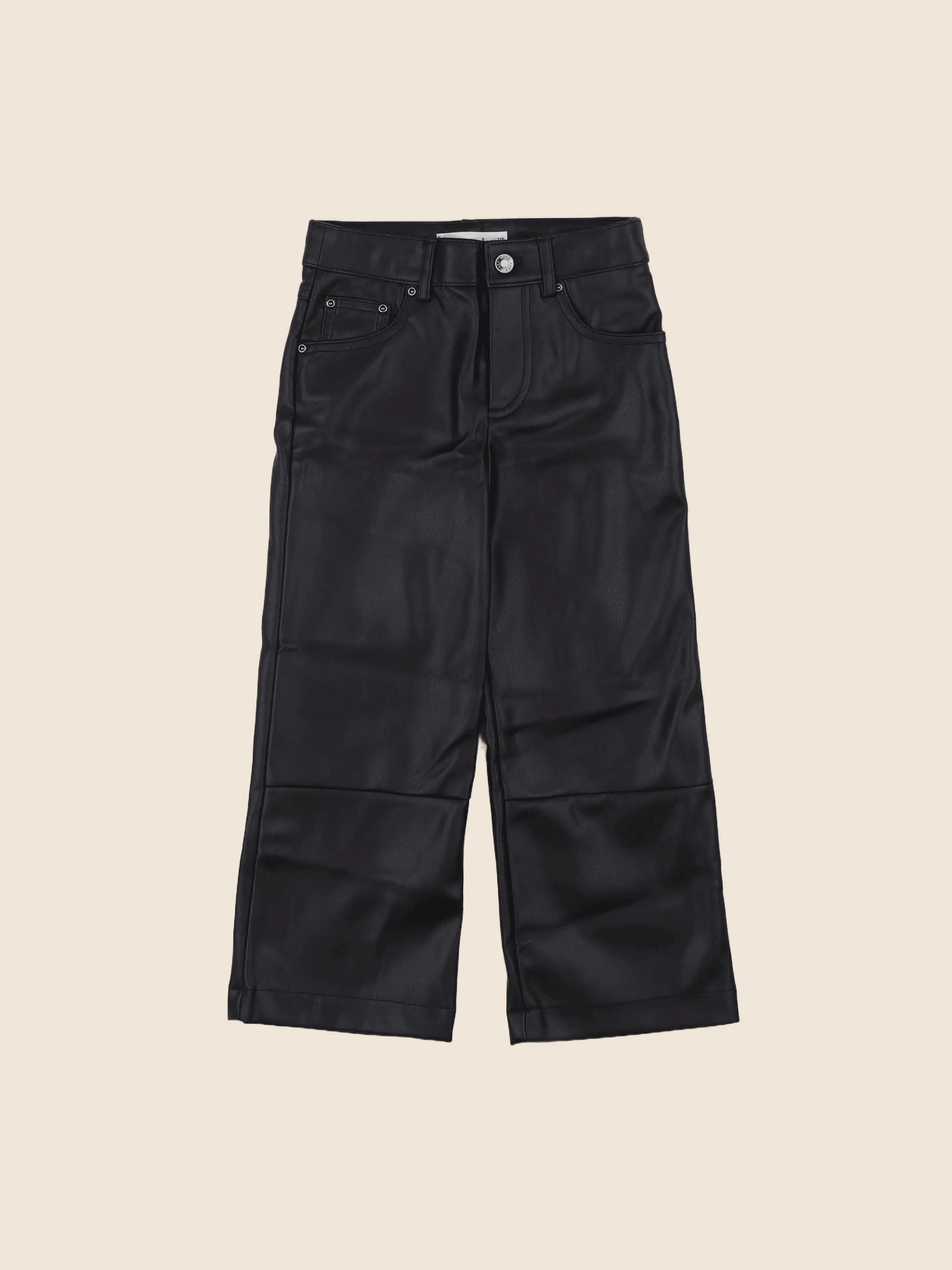 Zara - pantalon simili noir - 6 ans
