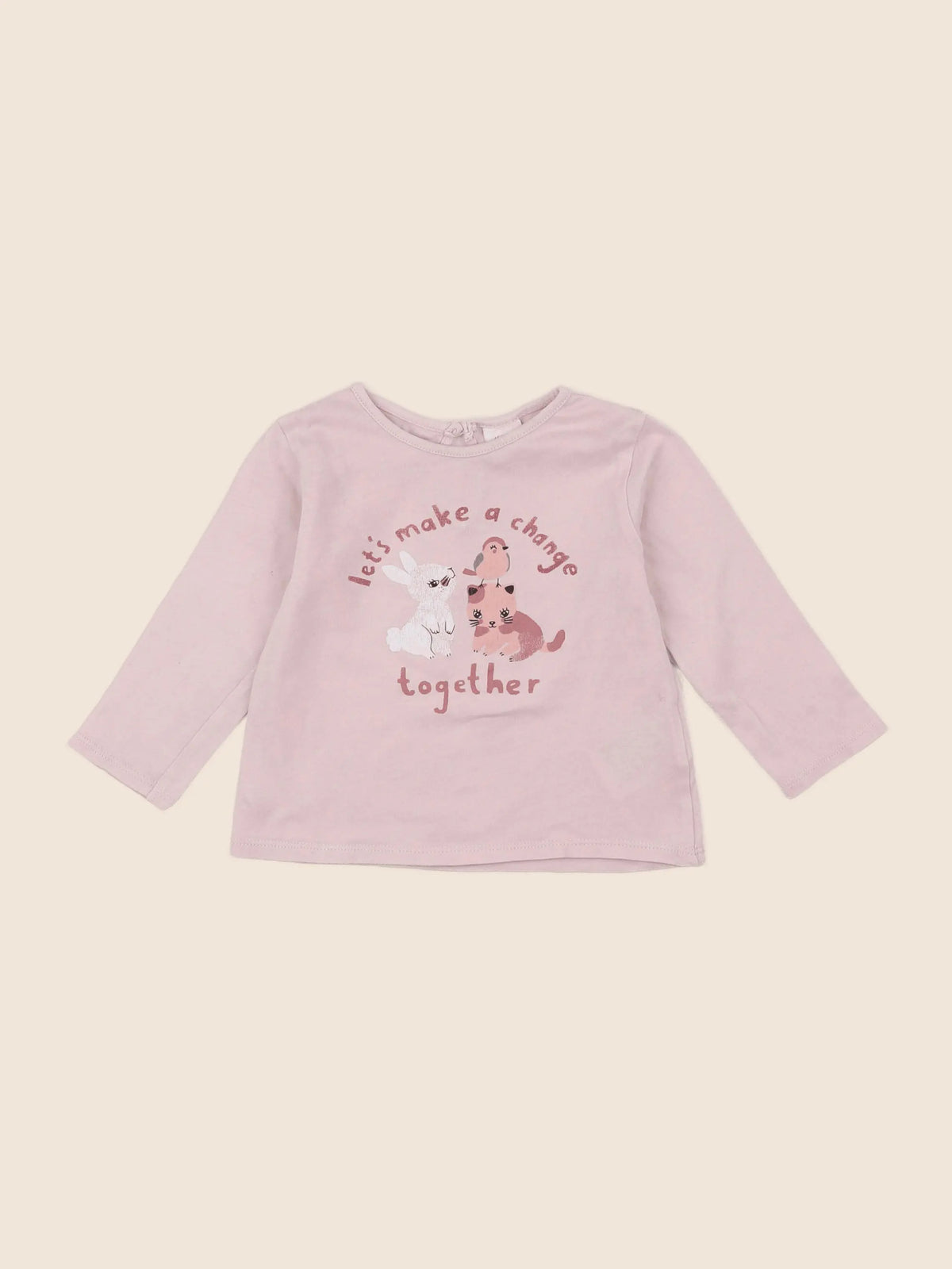 H&M - tee-shirt rose - 6/9 mois