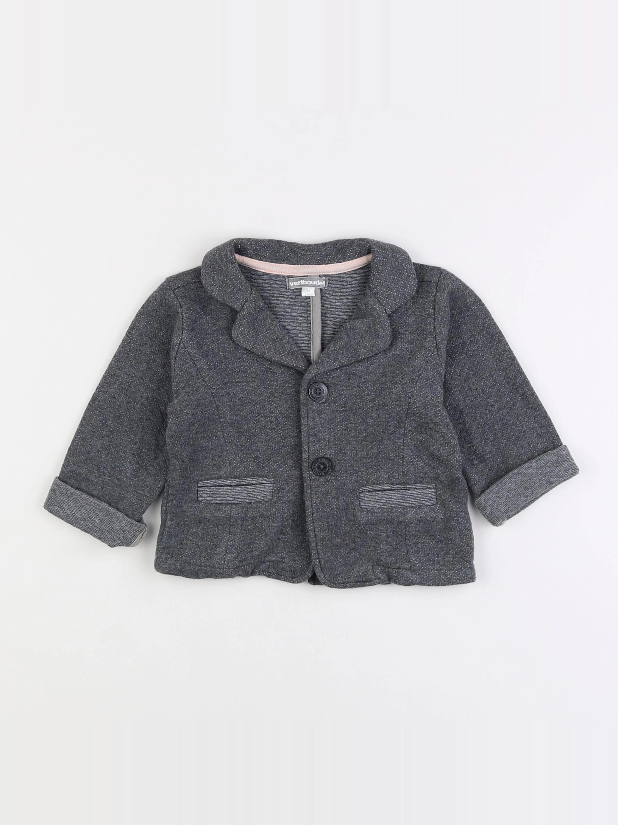 Vertbaudet - veste gris - 12 mois