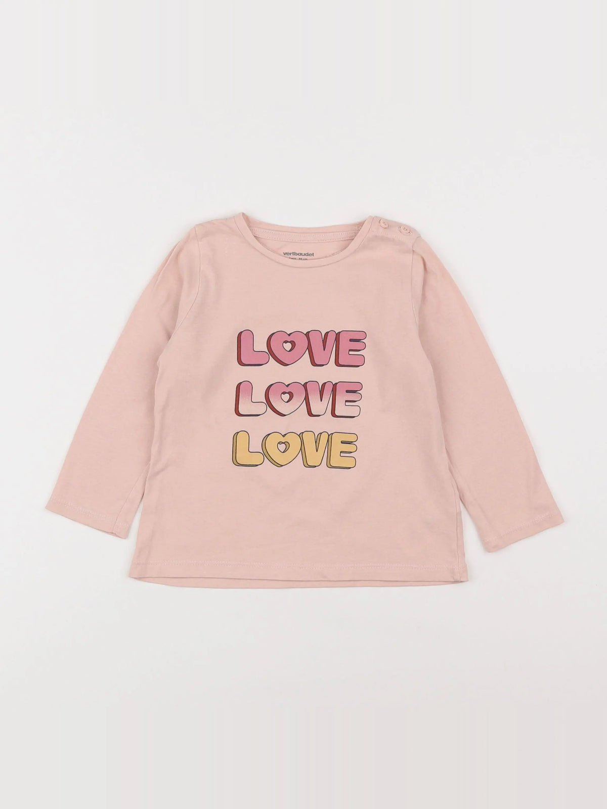 Vertbaudet - tee-shirt rose - 2 ans