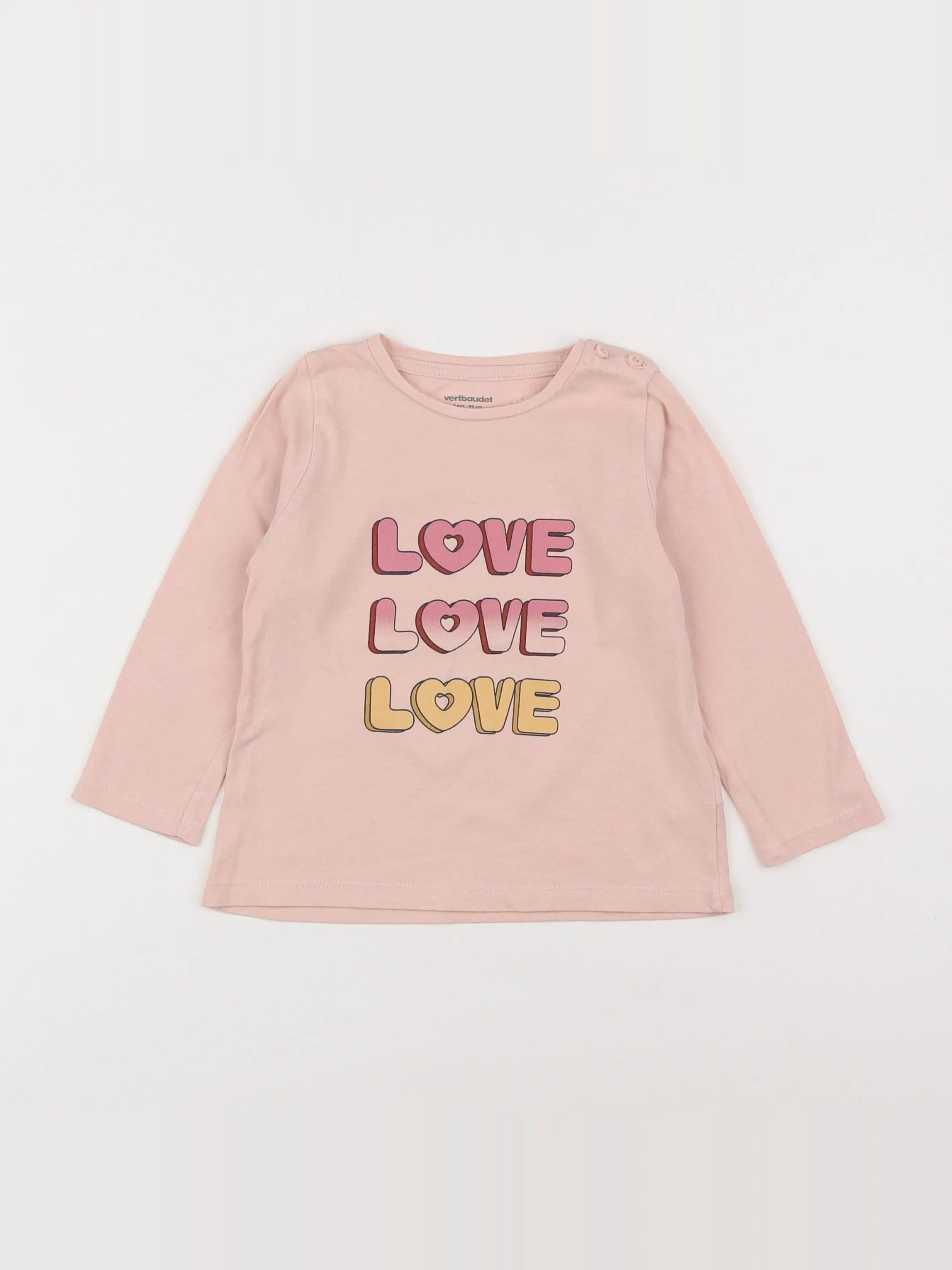 Vertbaudet - tee-shirt rose - 2 ans