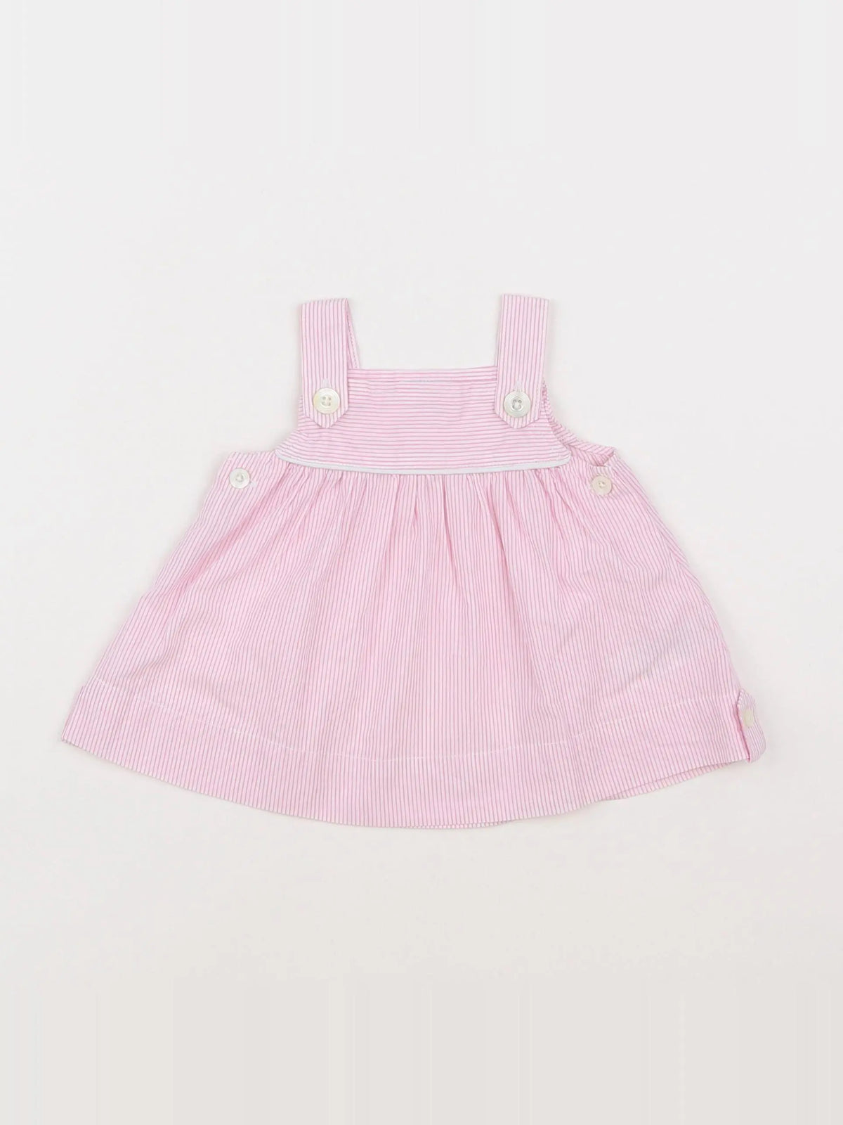 Jacadi - robe blanc, rose - 6 mois