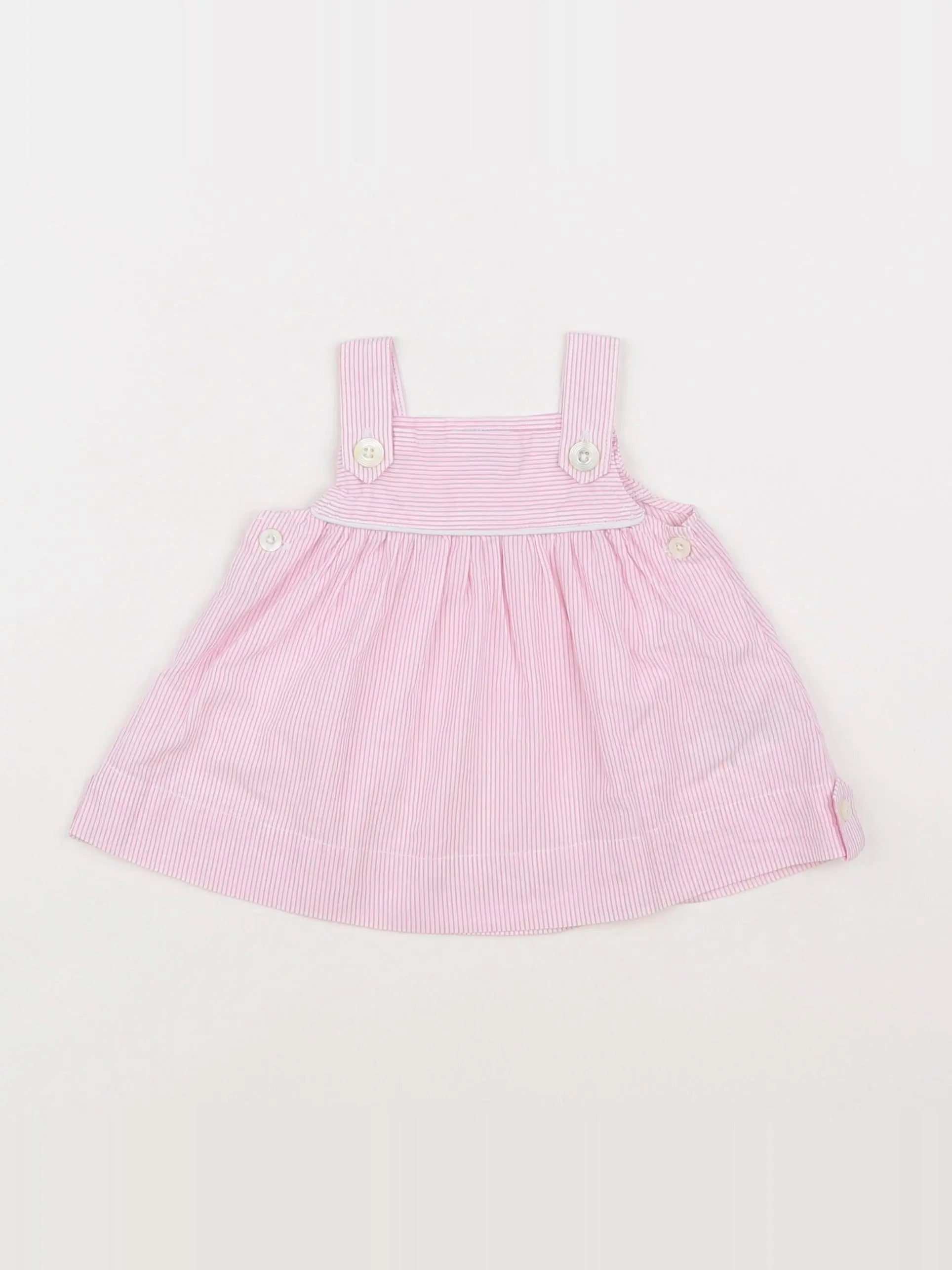 Jacadi - robe blanc, rose - 6 mois