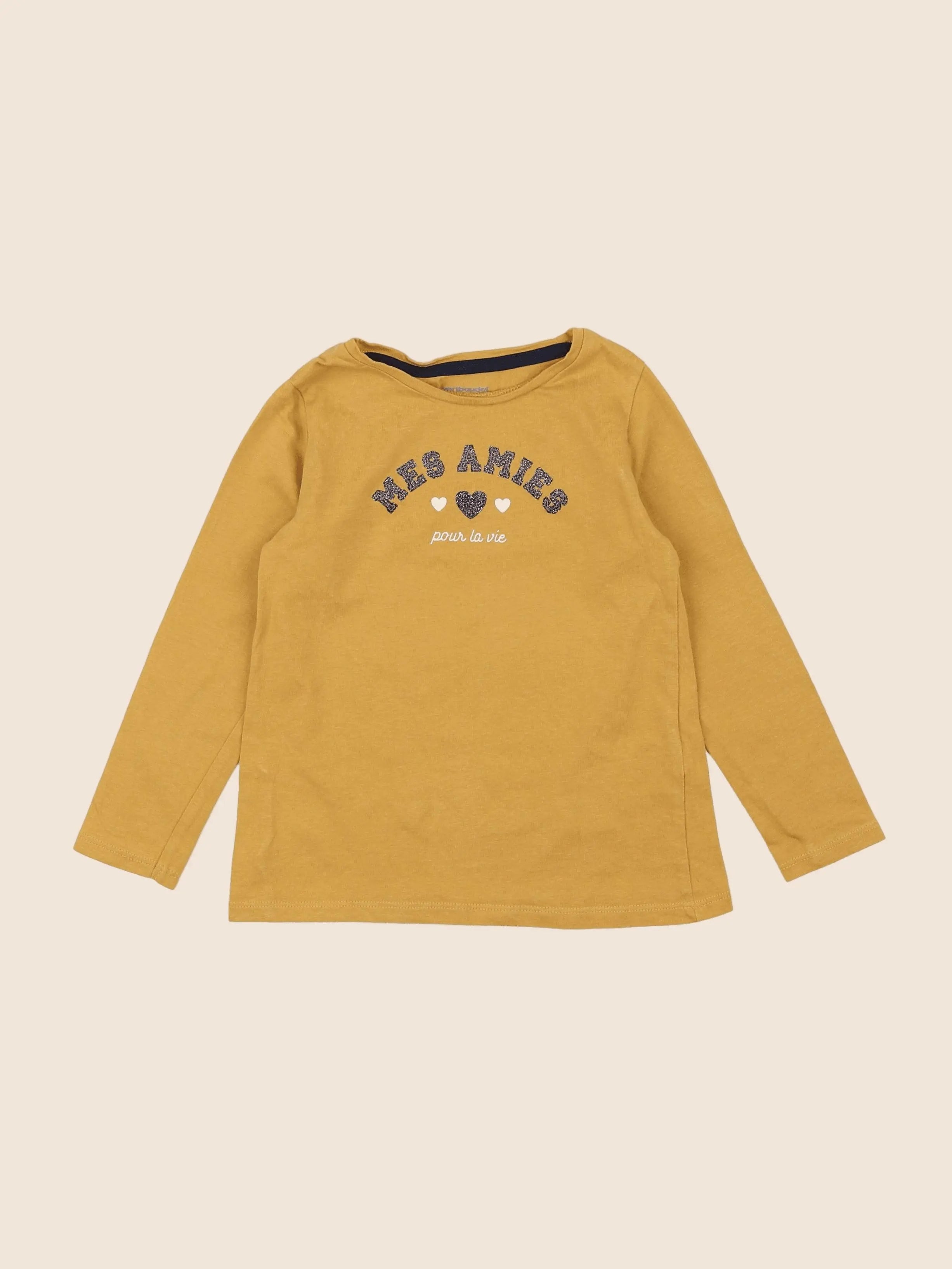 Vertbaudet - tee-shirt jaune - 4 ans