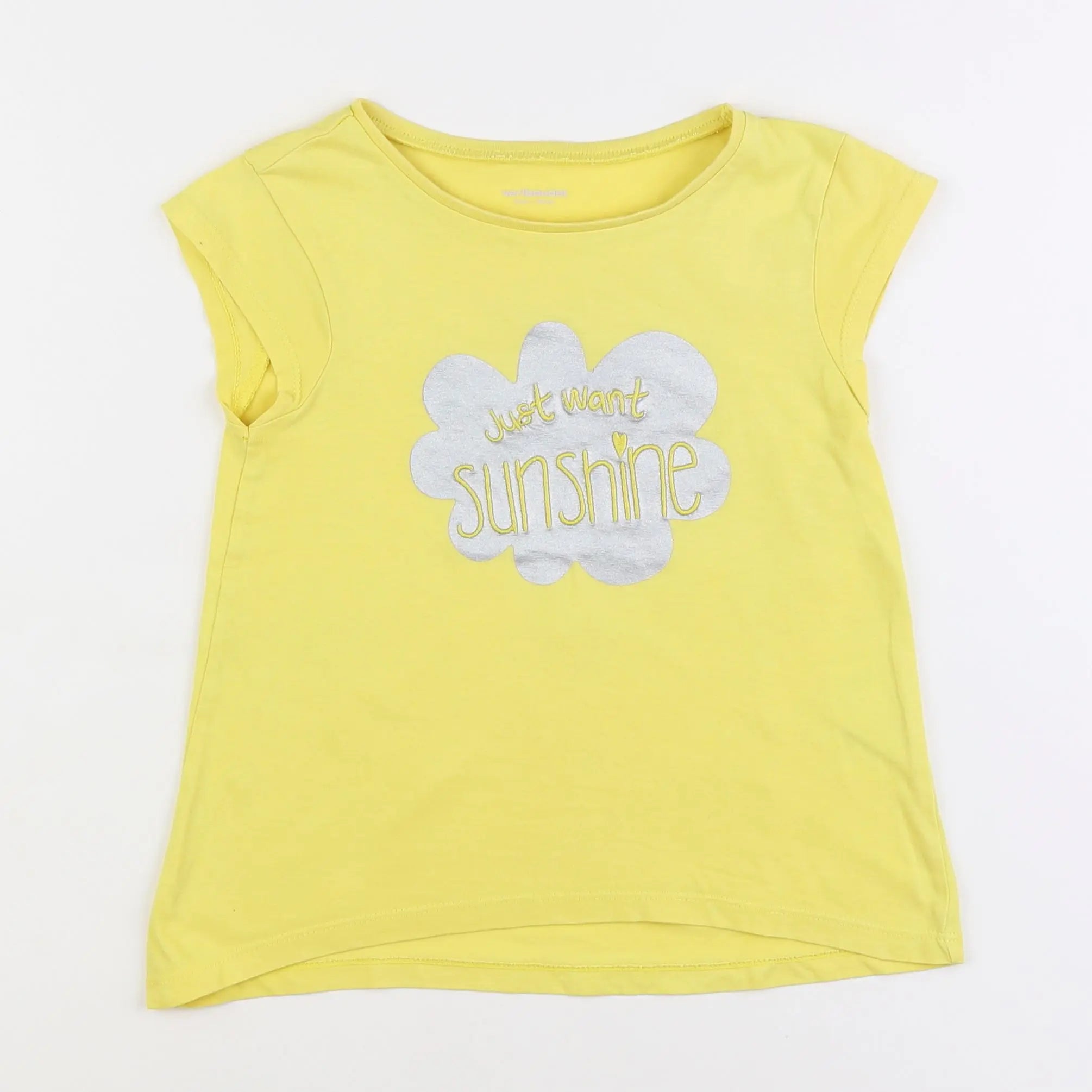Vertbaudet - tee-shirt jaune fluo - 8 ans