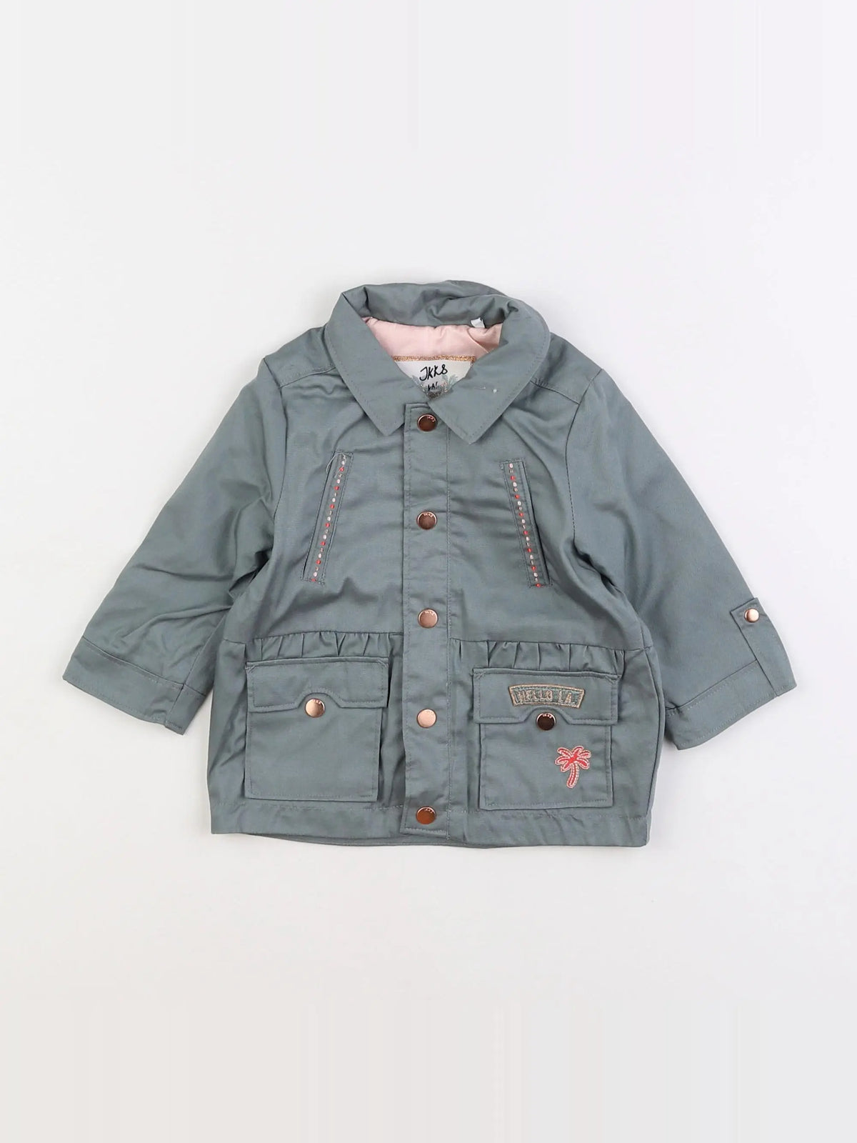 IKKS - veste doublé, imprimé au dos vert - 6 mois