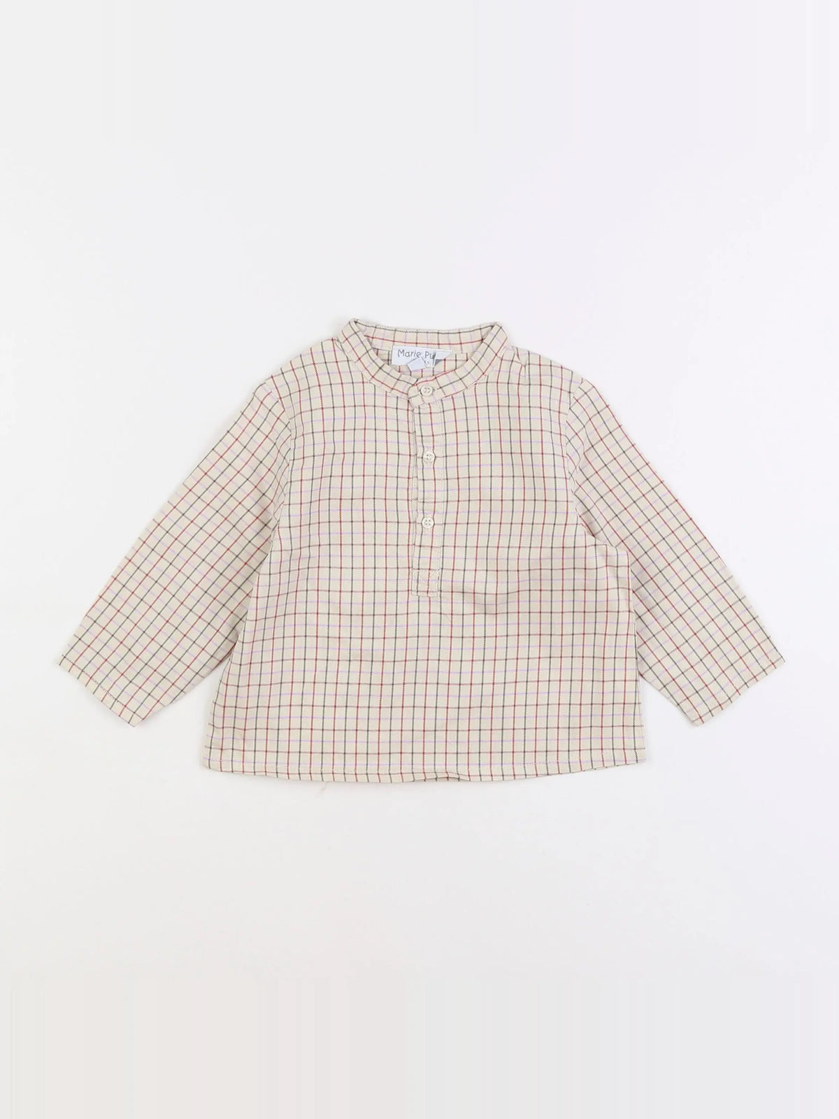 Marie Puce - chemise multicolore - 12 mois